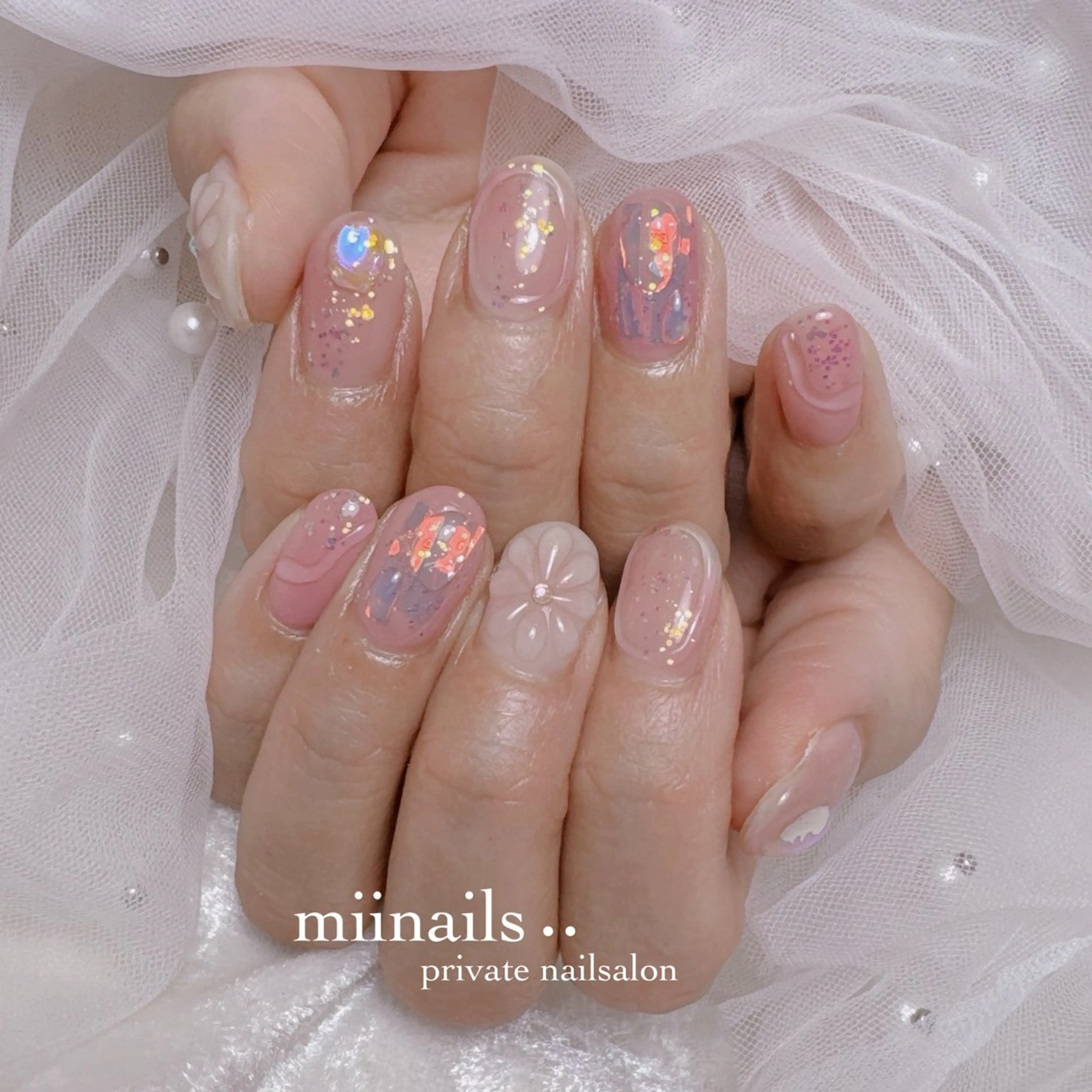 ネイル 韓国ネイル マグネットネイル ワンホンネイル ハンドネイル nailsalon miinailsのネイルデザイン