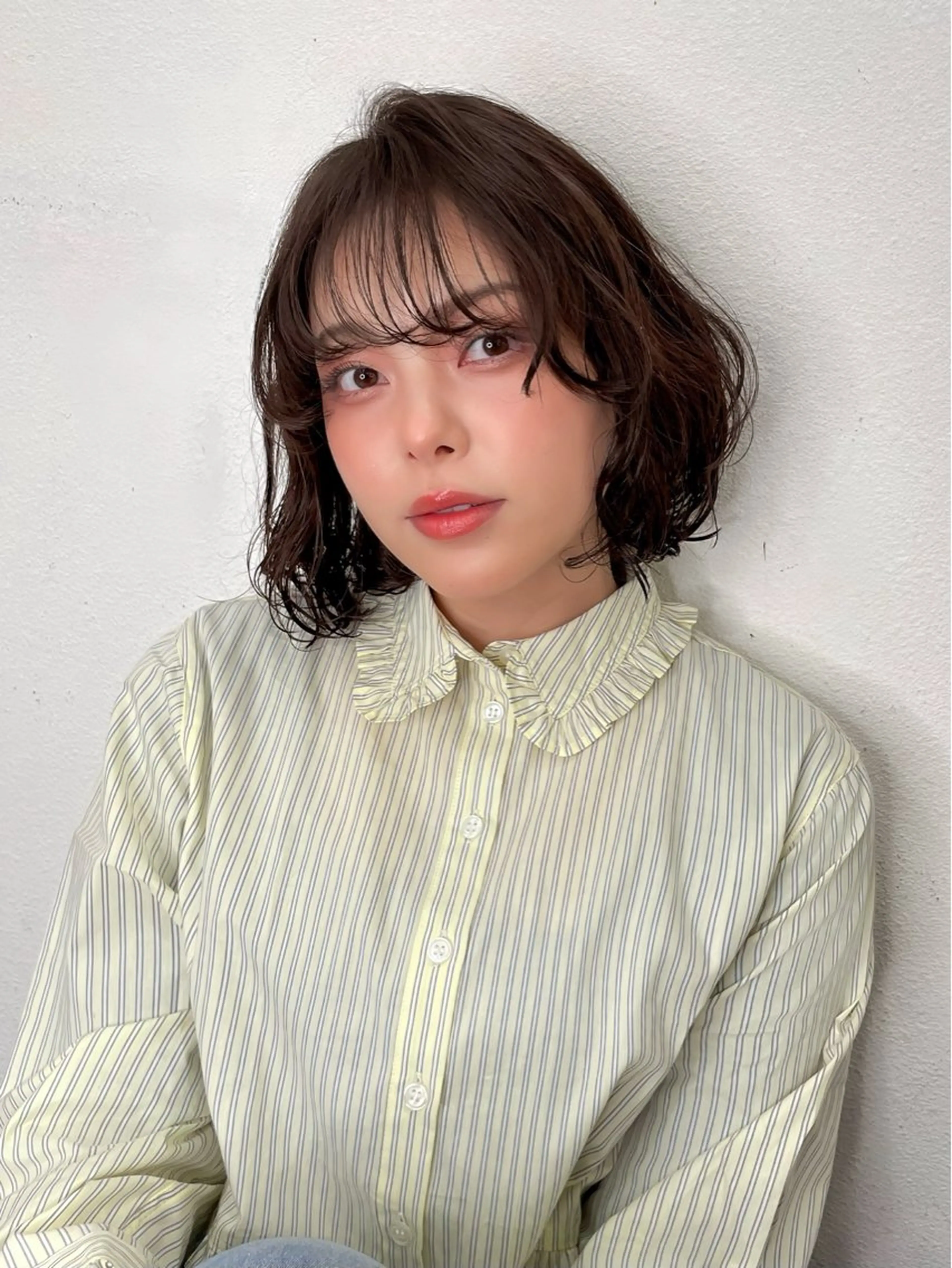 カラー パーマ レイヤー/暖色カラー /パーマ/落合 歩夢のヘアスタイル