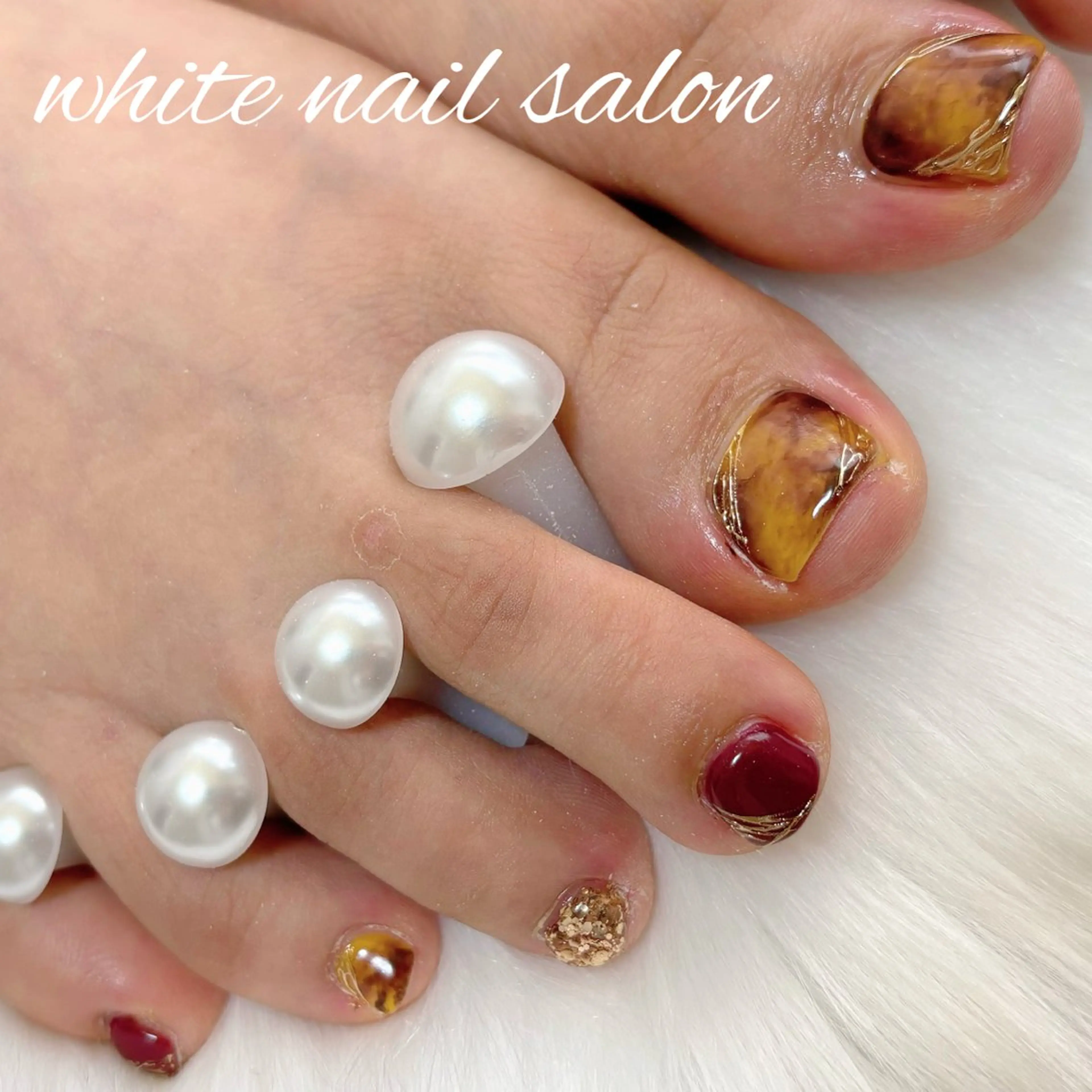 ネイル フットネイル フットネイル white nail salonのネイルデザイン