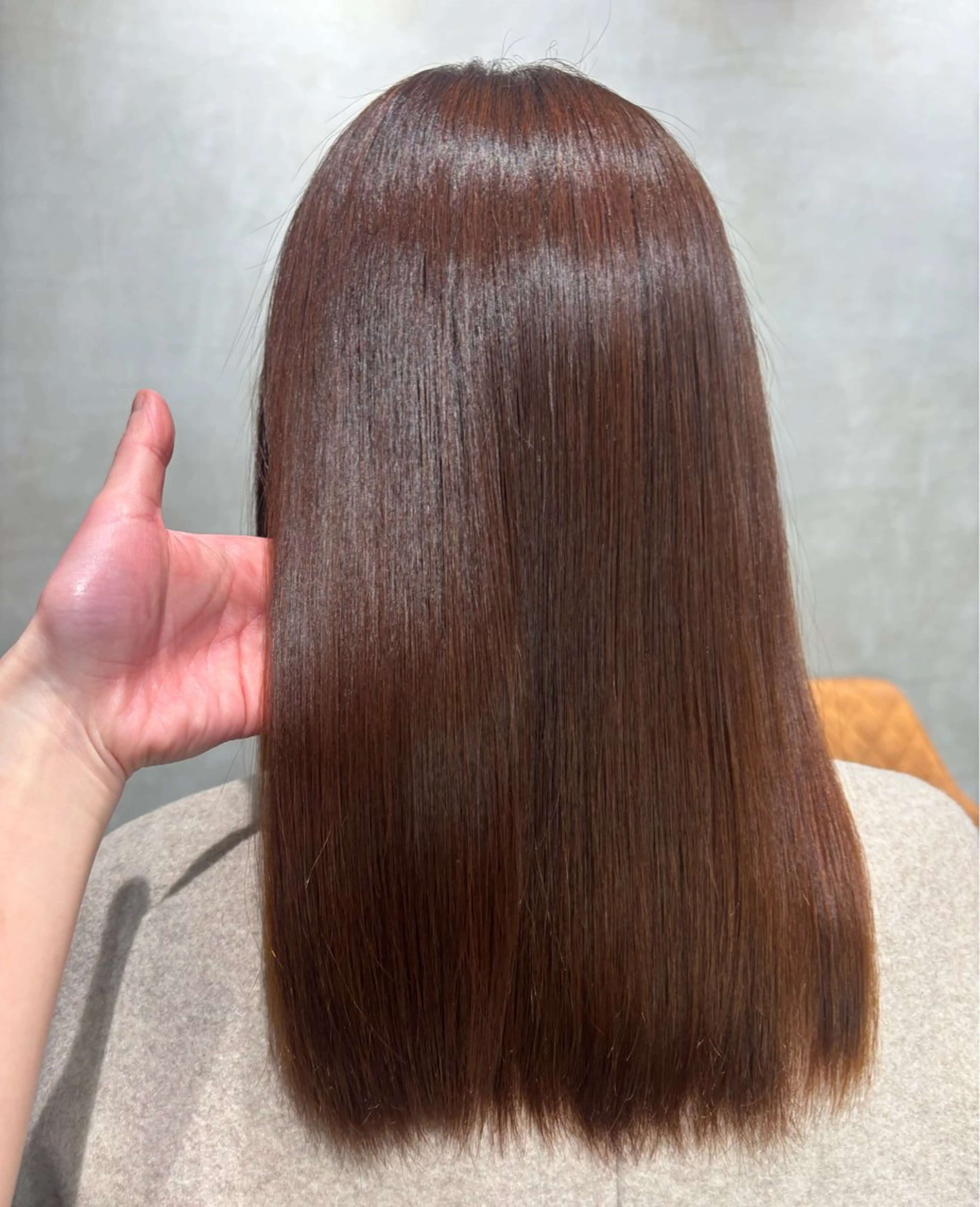 カラー ブラウンカラー オレンジ オレンジブラウン ヘアカラー 艶カラー✨️縮毛矯正 ×耳ツボ💠mamiのヘアスタイル