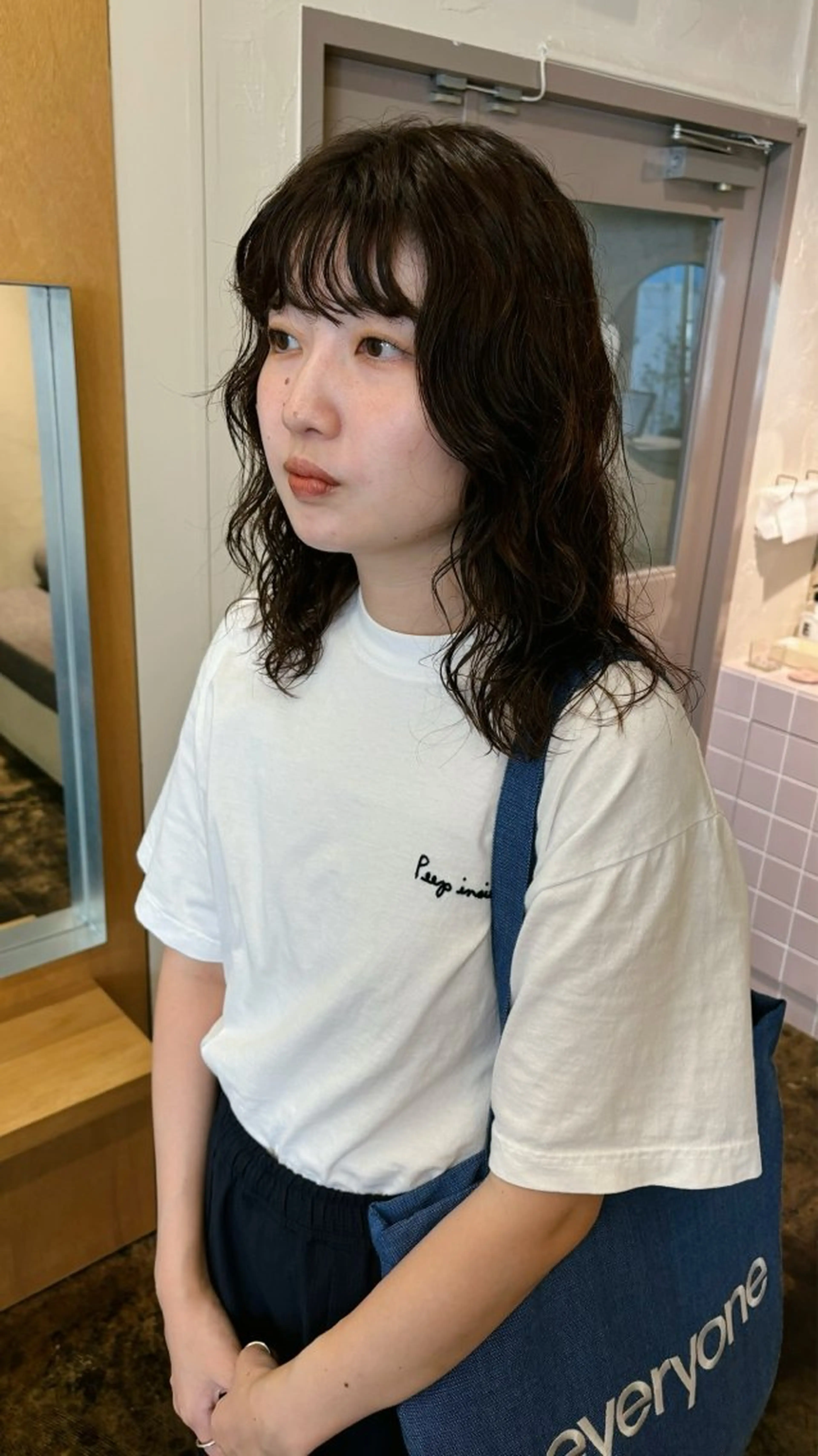 ミディアム パーマ ミディアムパーマ レイヤーカット パーマ 西山 紗耶香🪽 透明感カラー/ボブのヘアスタイル