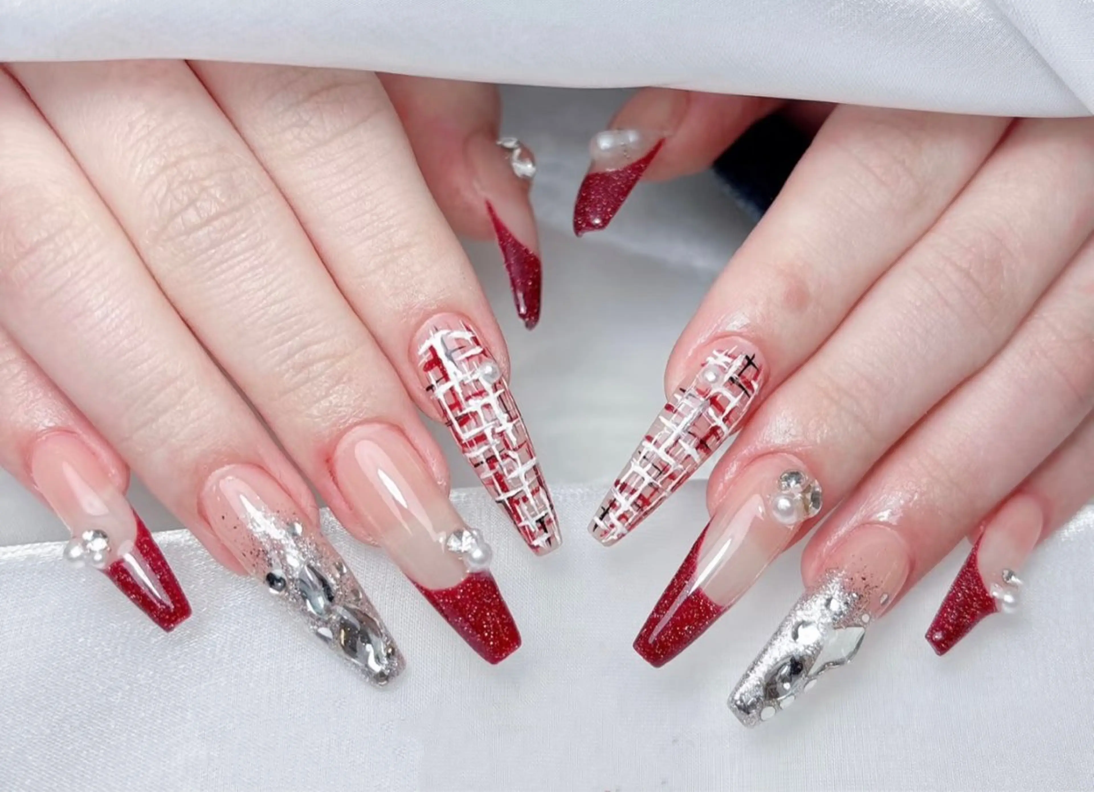 ネイル アートネイル フットネイル フレンチネイル ジェルネイル ガラスフレンチ ハンドネイル ╹◡╹Mimoミモ Eye&Nailのマツエク・マツパデザイン