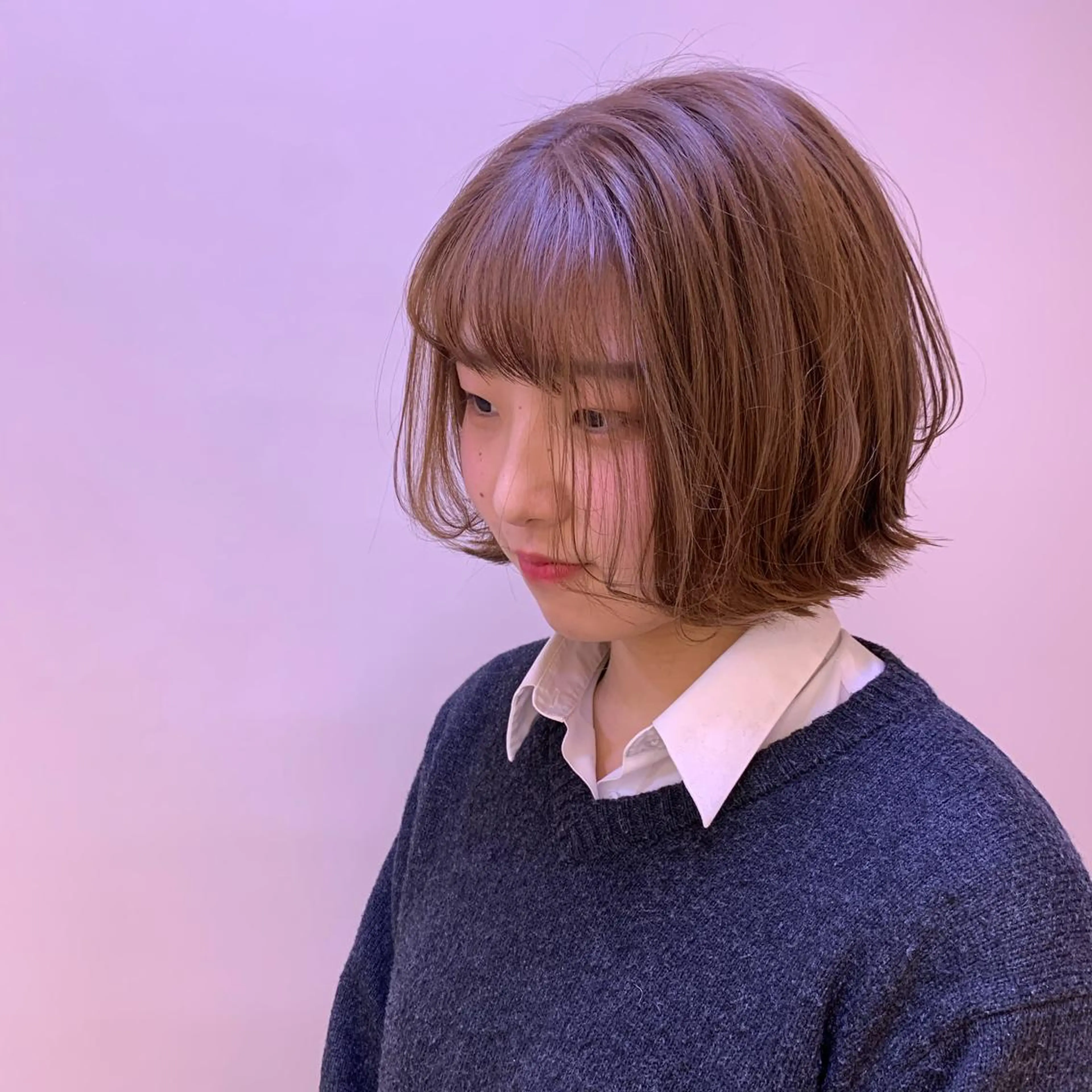 ミディアム 似合わせカットカラー ♡佐藤捺美のヘアスタイル