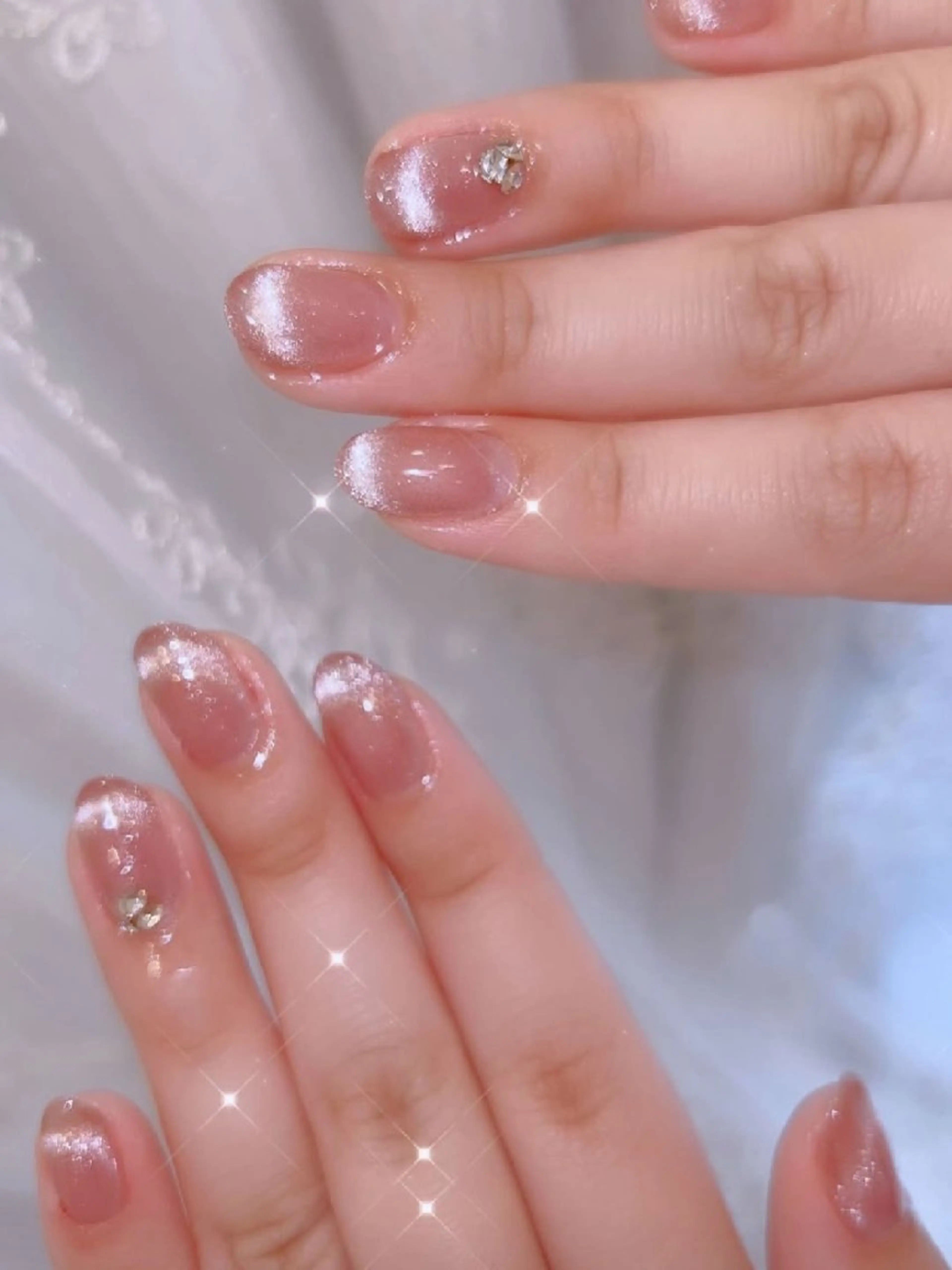 ネイル 長さ出し ジェルネイル 韓国ネイル マグネットネイル ニュアンスネイル ハンドネイル I LOVE ME NAIL.｡.:*♡のネイルデザイン