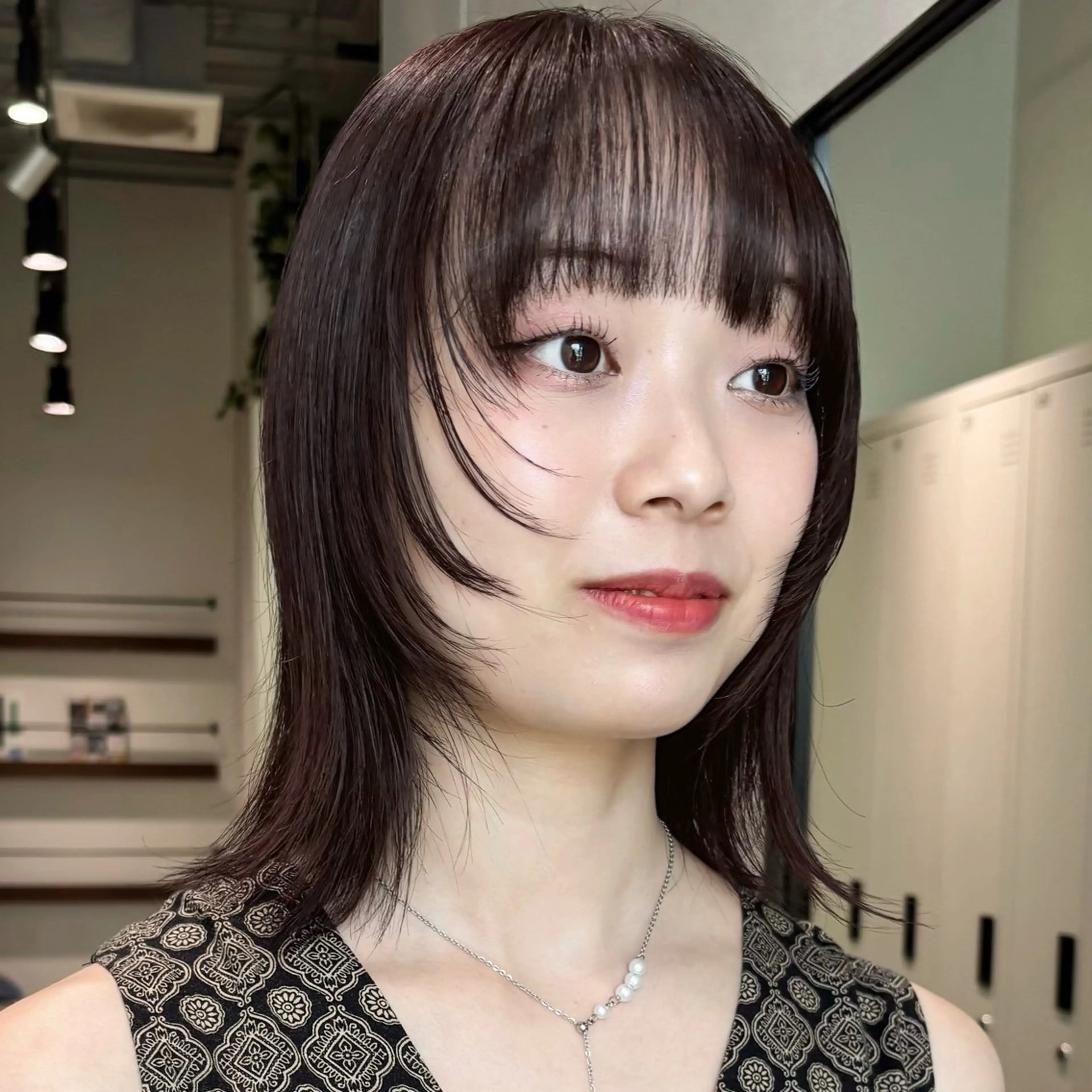 ミディアム カラー カット ヘアカラー saki‪🌱‬♡ /ボブ/透明感カラーのヘアスタイル