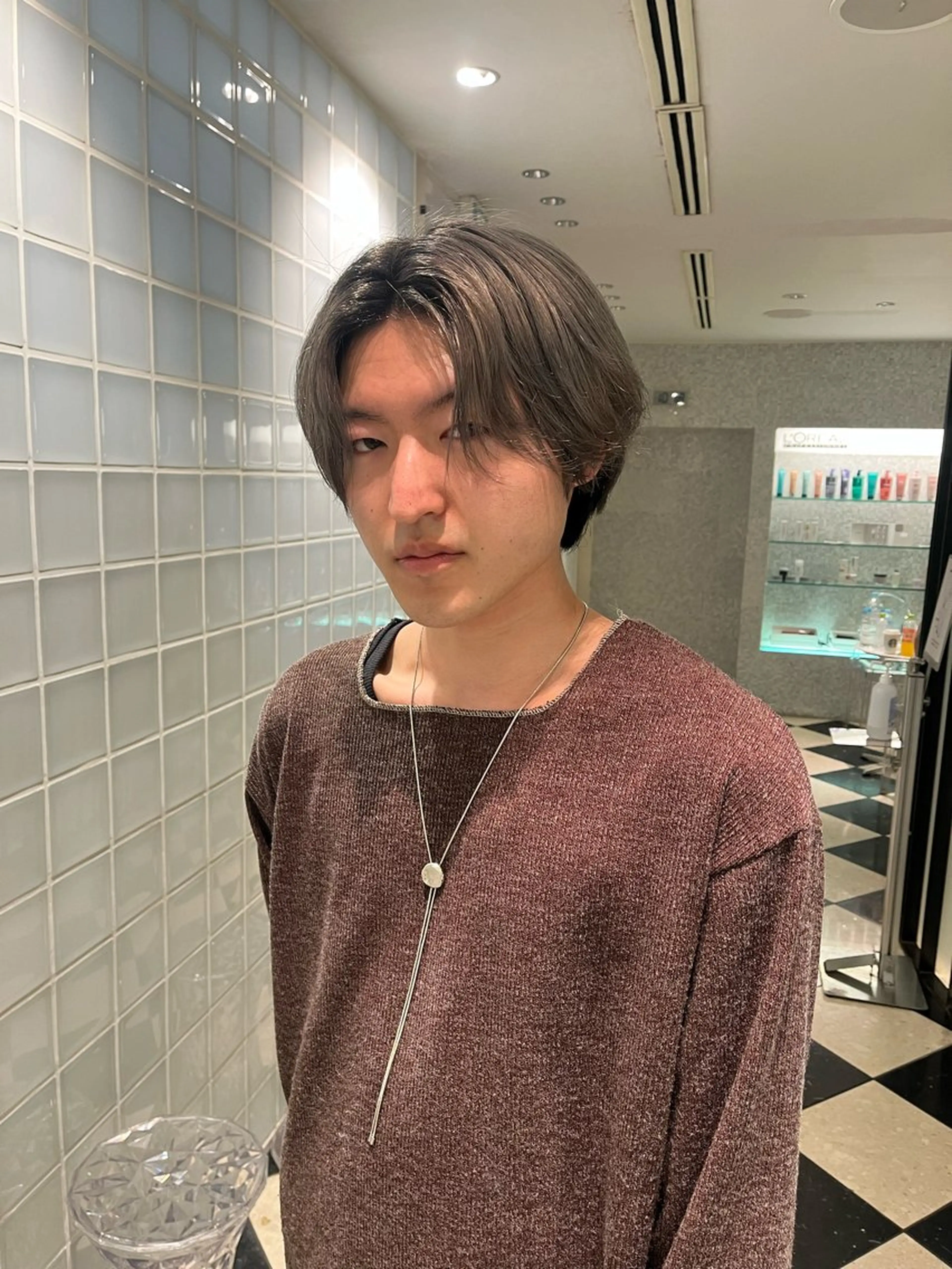 ショート カラー メンズ レイヤーカット/ブリ ーチ/motokiのヘアスタイル