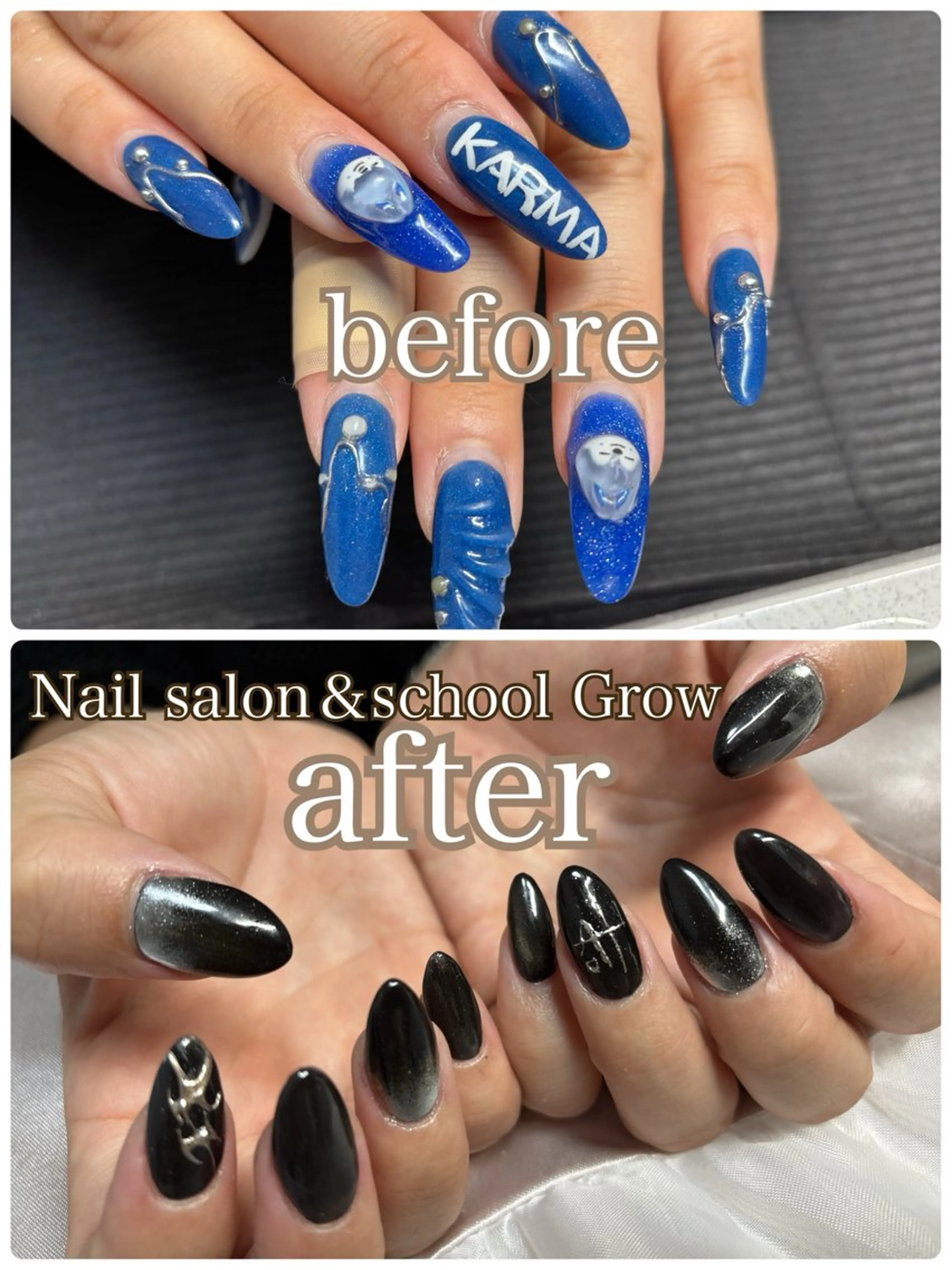 ネイル 長さ出し マグネットネイル スカルプネイル ハンドネイル 認定講師⭐️歴20年 サロン&スクールのネイルデザイン