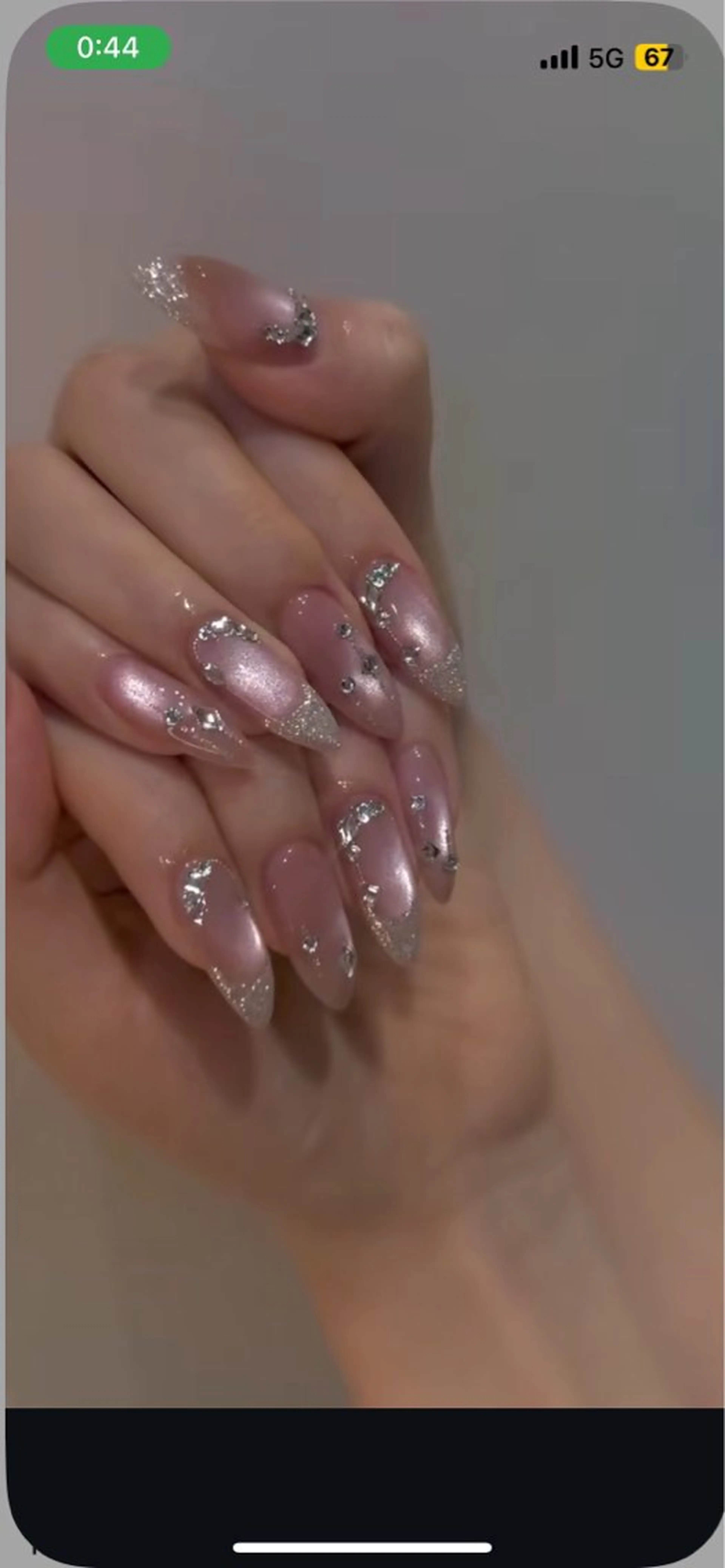 ネイル アートネイル 長さ出し ガーリー 韓国ネイル 持ち込み Rin Nail 新大久保店のネイルデザイン