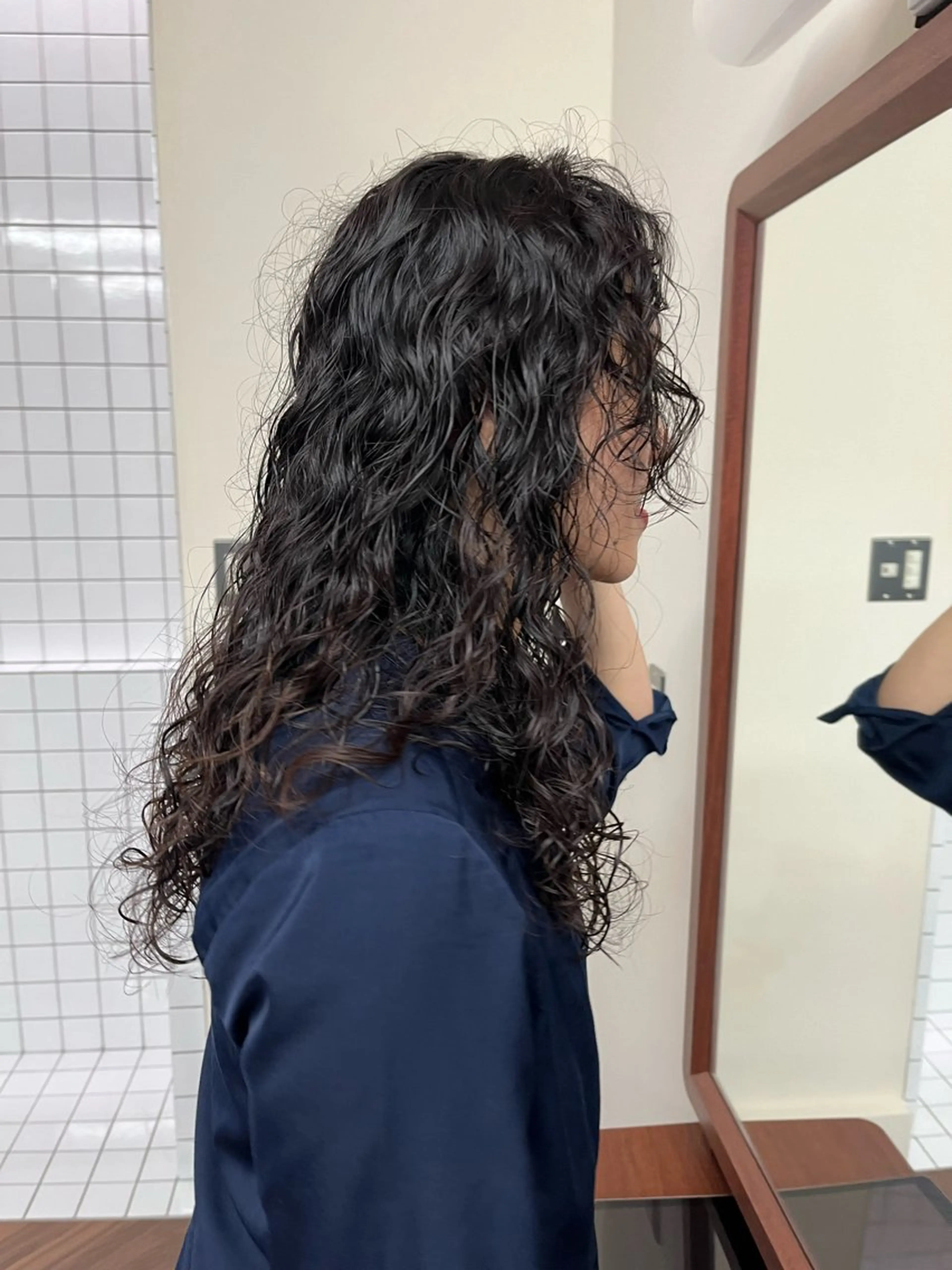 ロング パーマ ロング ボブパーマ/パーマ ウルフパーマのヘアスタイル