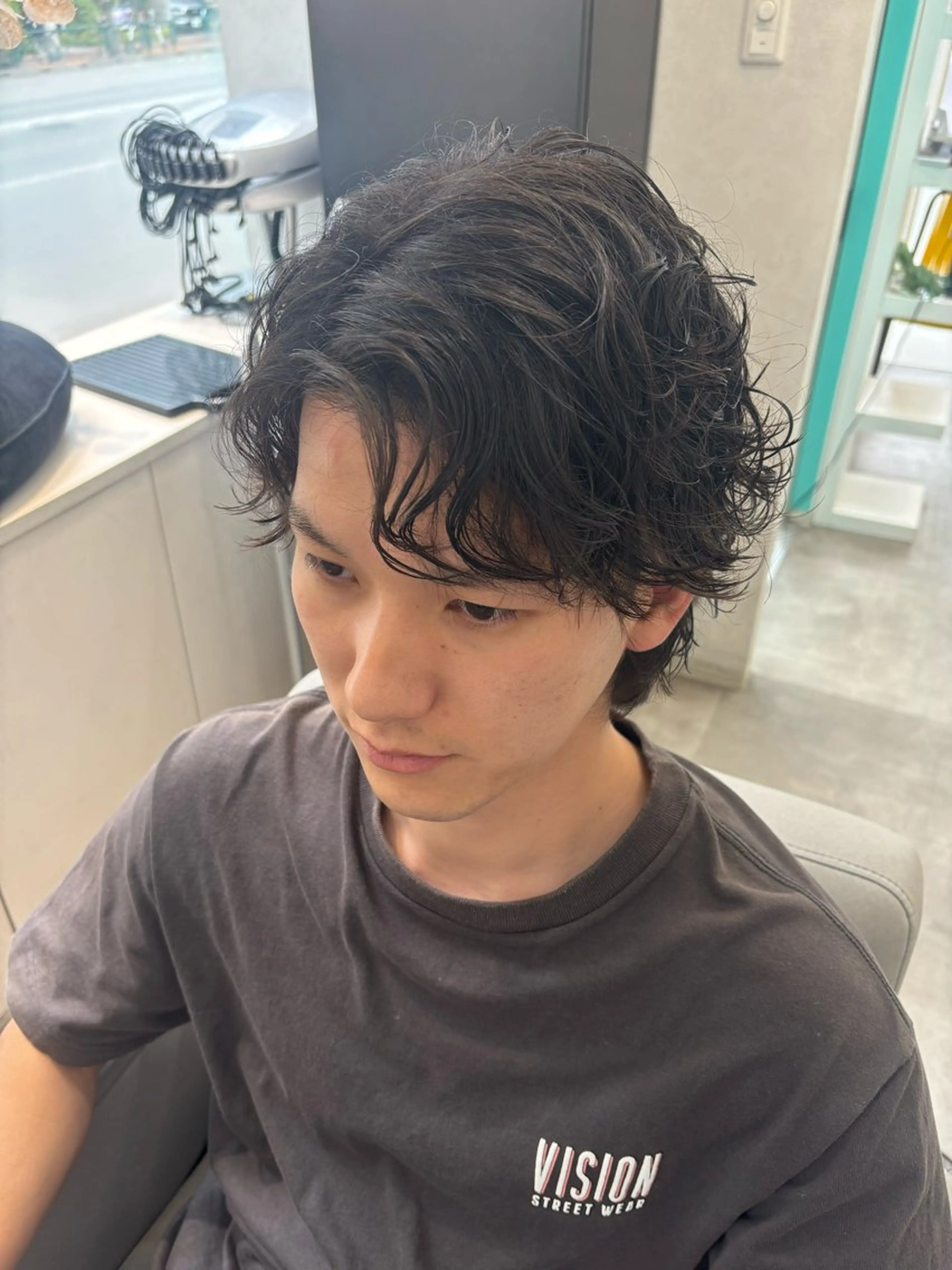 ショート メンズ マレットヘア カット パーマ トリートメント ヘッドスパ 水島 悠香子のヘアスタイル