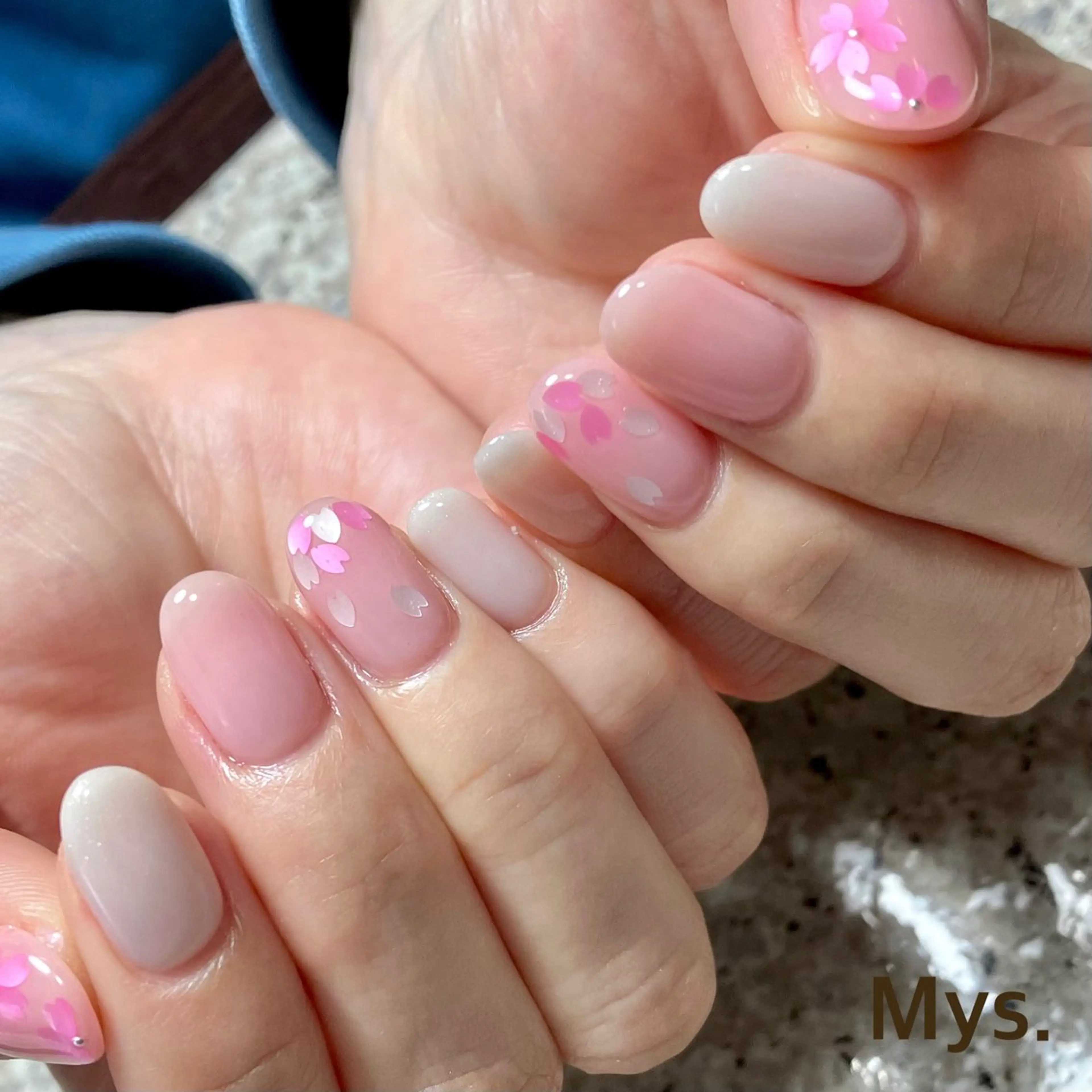 ネイル 桜ネイル ハンドネイル Mys. 三上紗紀のネイルデザイン