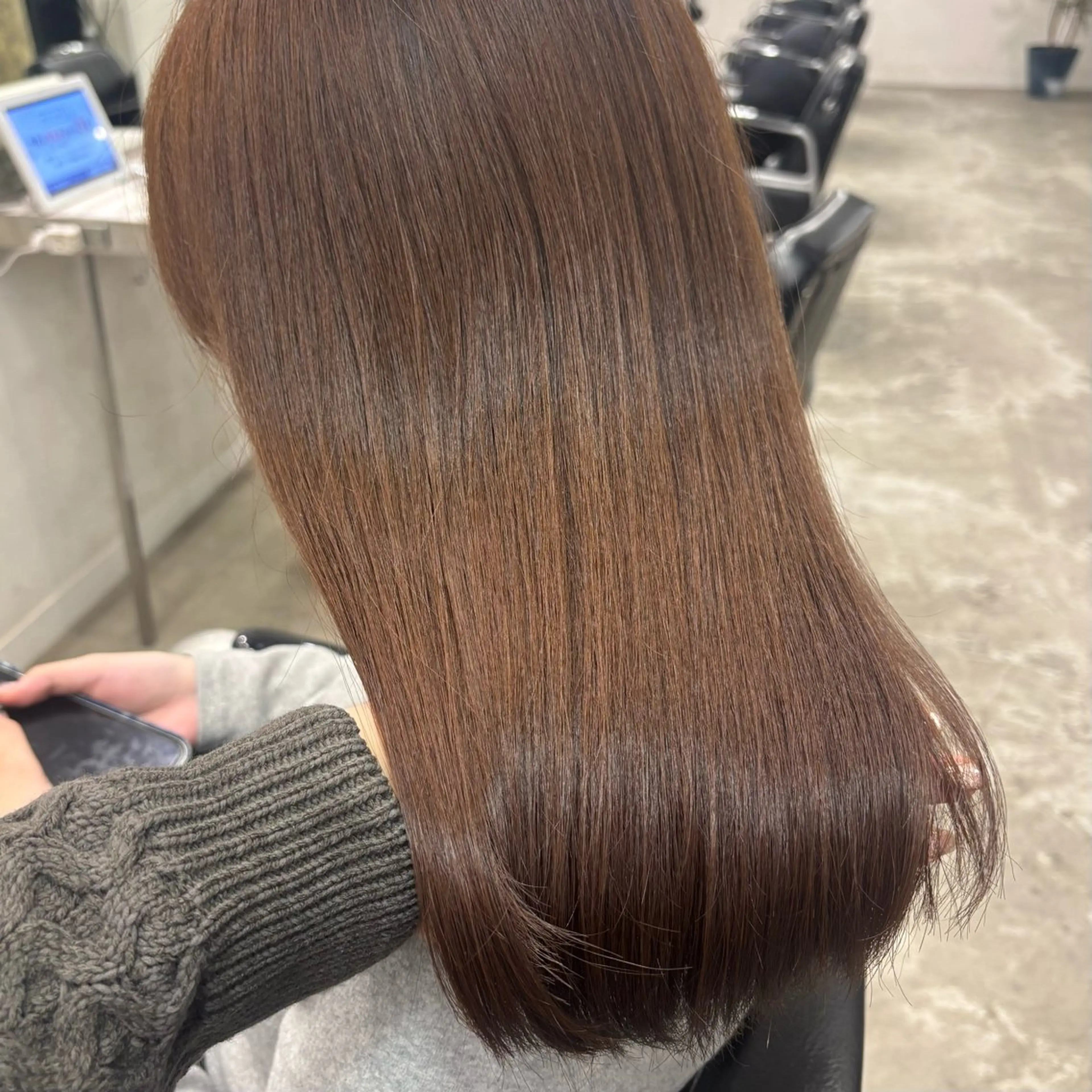 セミロング カラー 髪質改善ストレート /暖色カラー🎀🪞のヘアスタイル