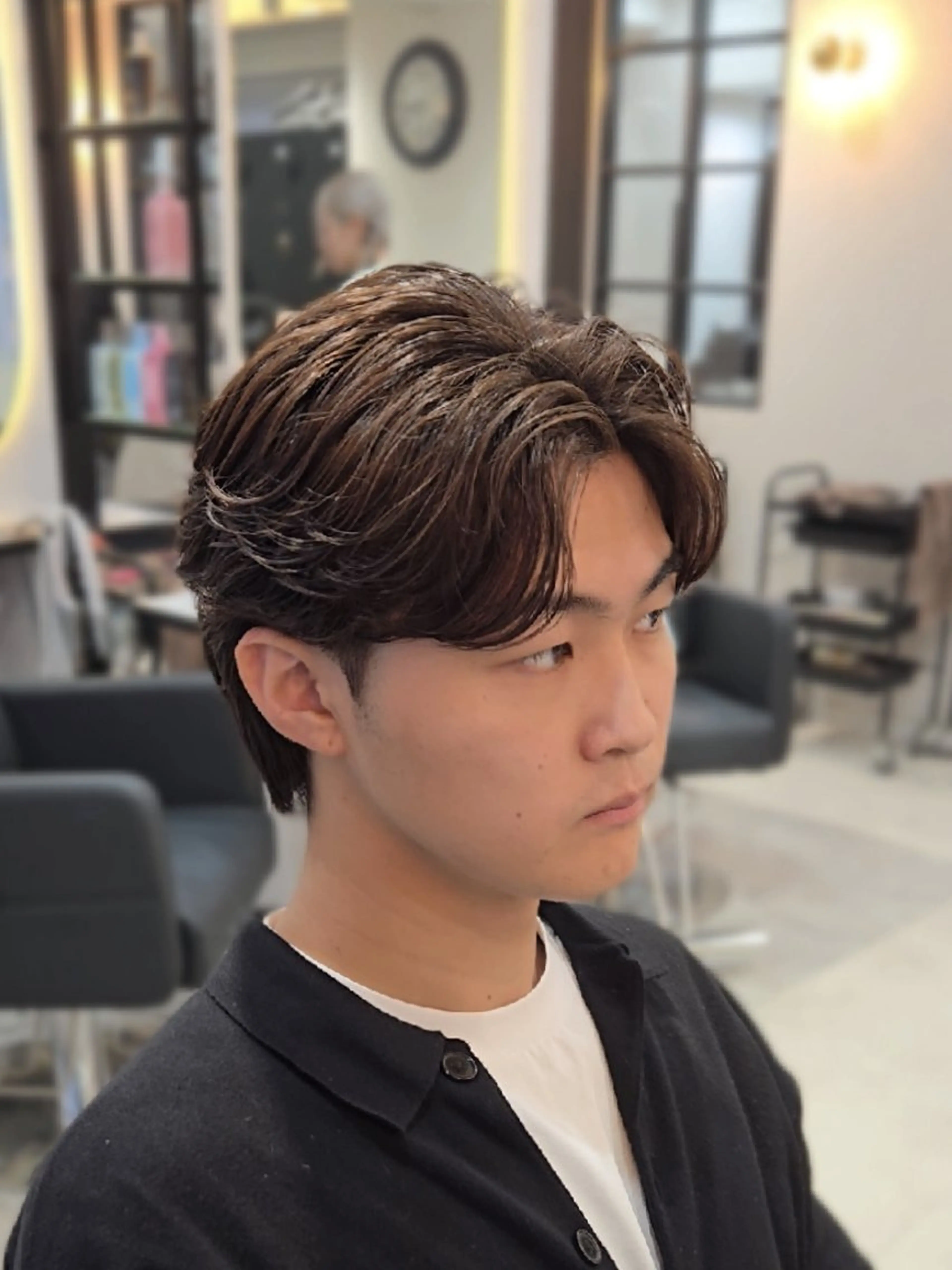 メンズ ミディアム パーマ ミディアムパーマ フェザーパーマ メンズパーマ カット パーマ ヘアセット LEN名古屋/パーマ 海外ヘア/メンズ特化のヘアスタイル