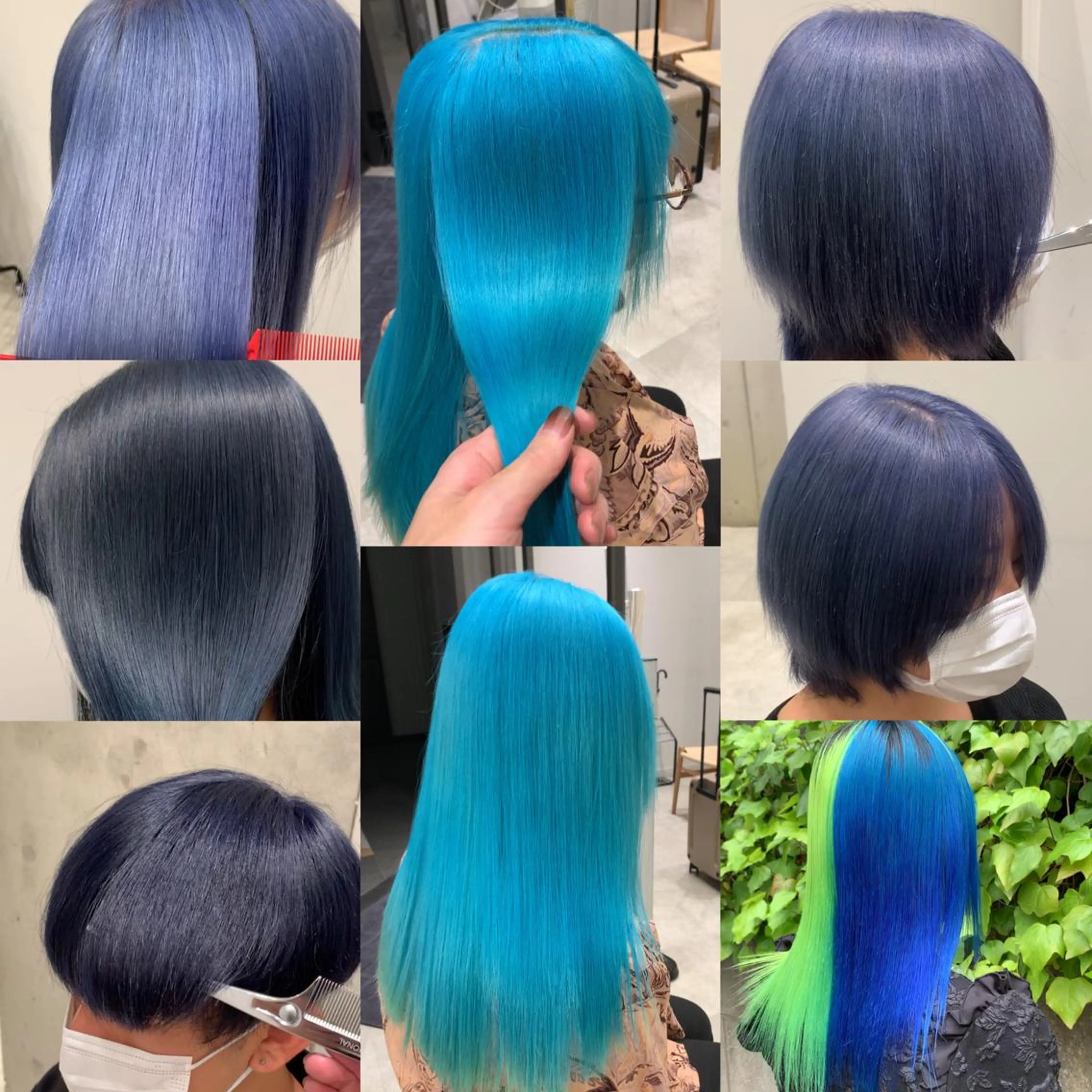 🦋ブルー水色🦋【ケアブリーチカラー+トリートメント】ダブルカラー/ペールブルー/ブルーラベンダー/グレージュの写真