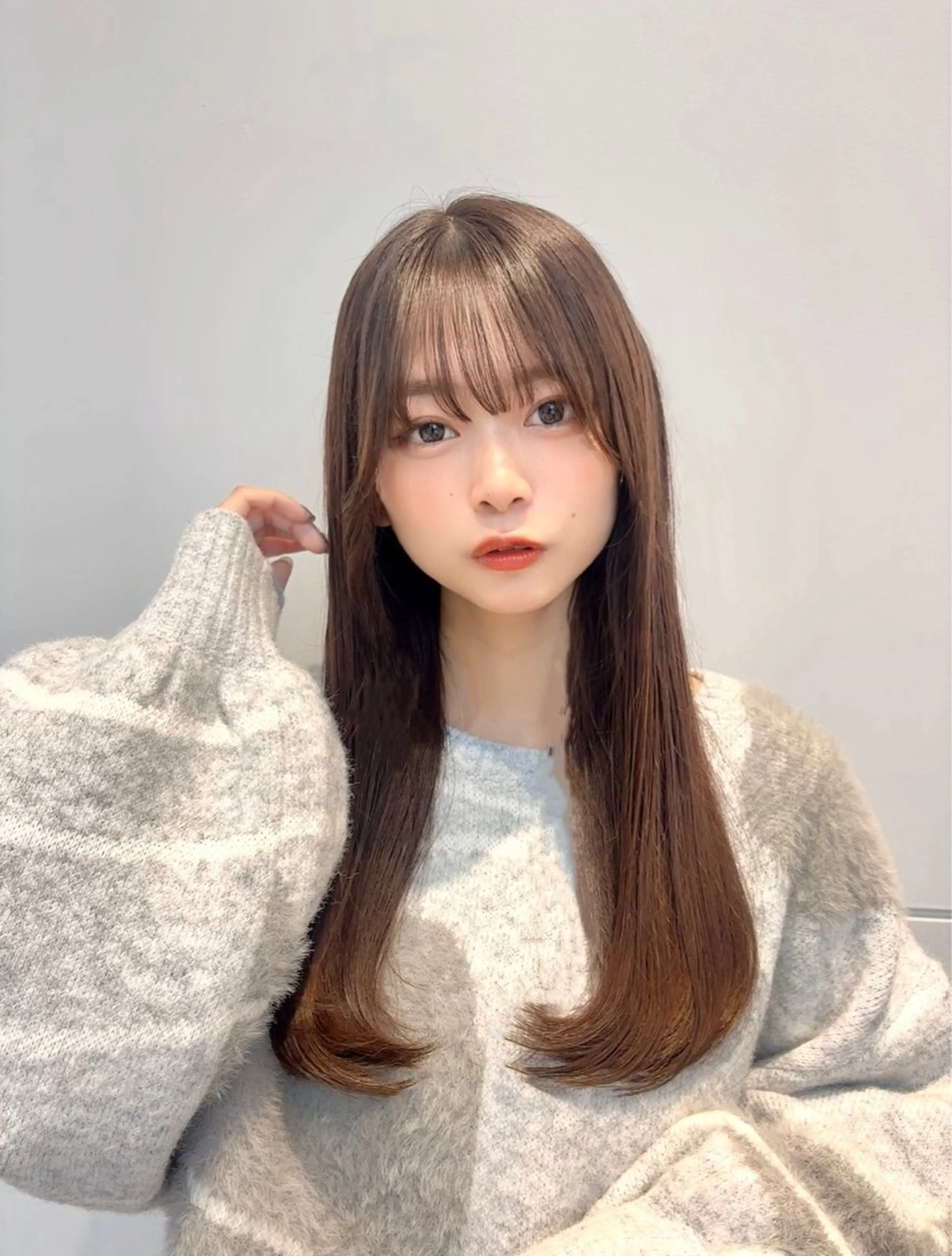 ロング カラー パーマ ショコラグレージュ グレージュ 顔まわりレイヤー 顔周りカット レイヤーカット カット ヘアカラー 縮毛矯正 トリートメント 🍀本格ヘッドスパ 👑髪質改善🍀英司のヘアスタイル