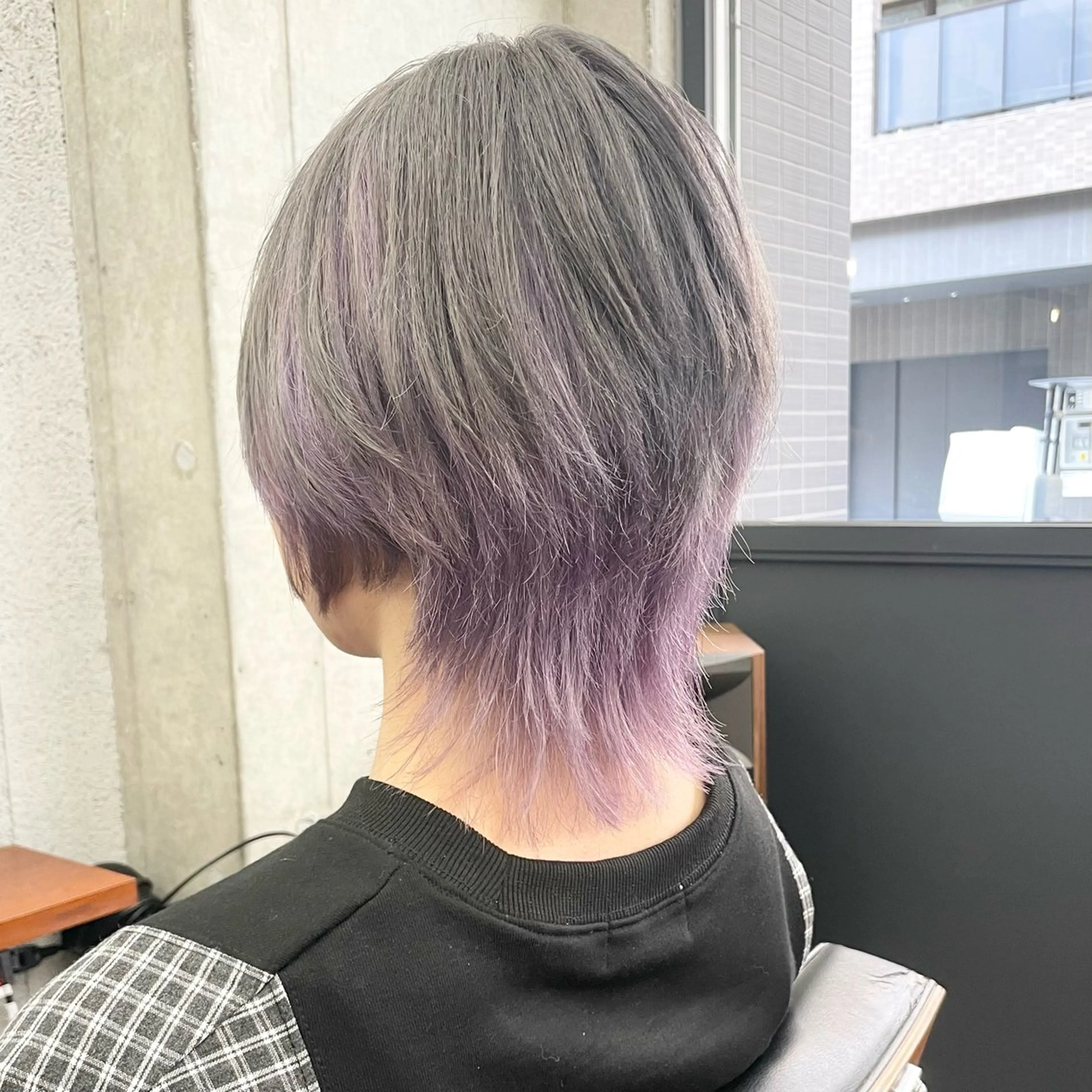 ショート カラー メンズ メンズブリーチ メンズウルフカット ブリーチ ラベンダーカラー シルバー カット ヘアカラー トリートメント ヘアセット ✂︎ウルフ・ショート ✂︎MIKUNIのヘアスタイル