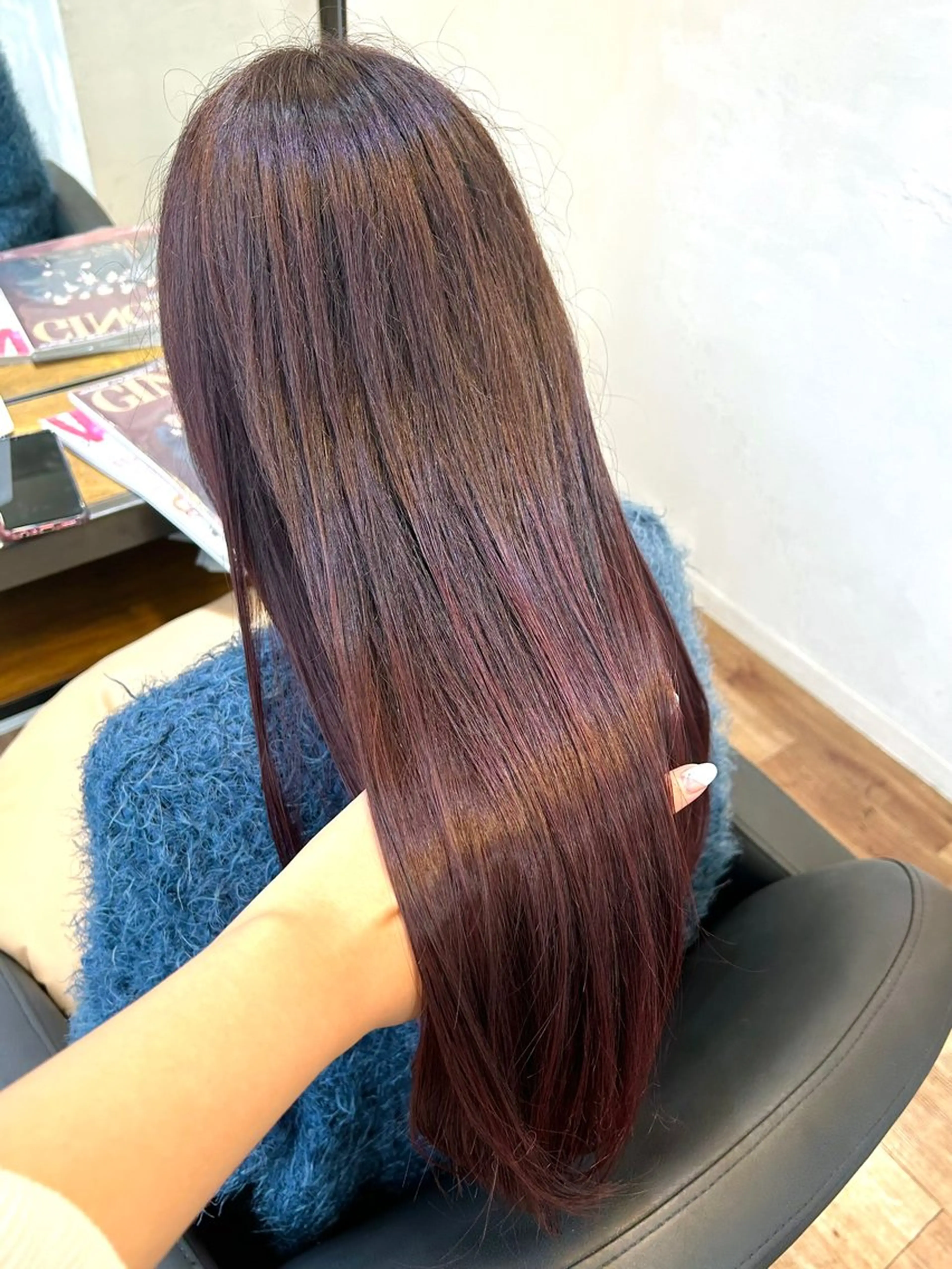 ロング カラー ブリーチ ブラウンカラー 透明感カラー ラベンダーカラー ブリーチなしカラー カット ヘアカラー トリートメント 藤間 帆乃夏（とうまほのかのヘアスタイル