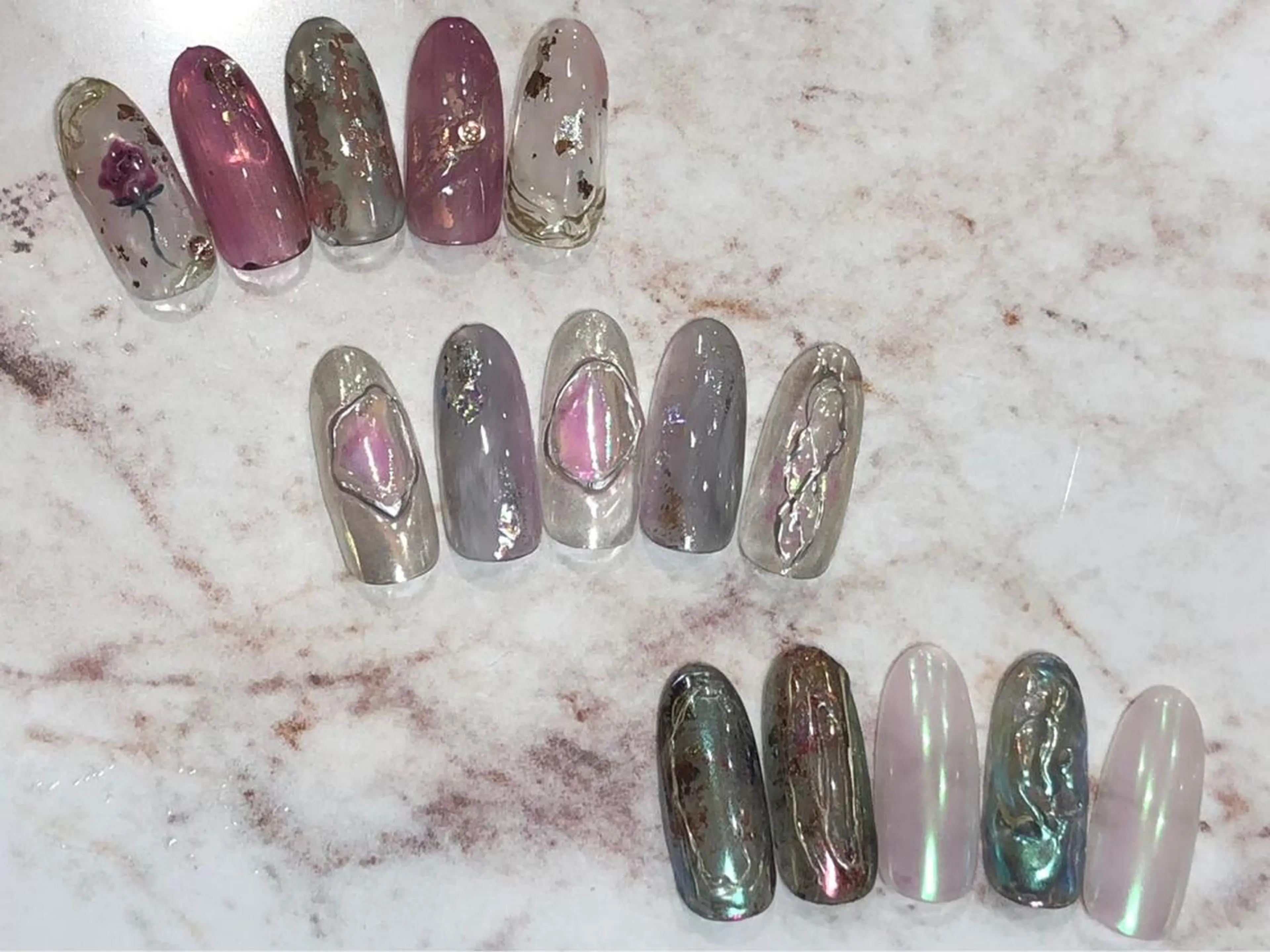 ショート カラー ネイル ハンドネイル éclat エクラのネイルデザイン