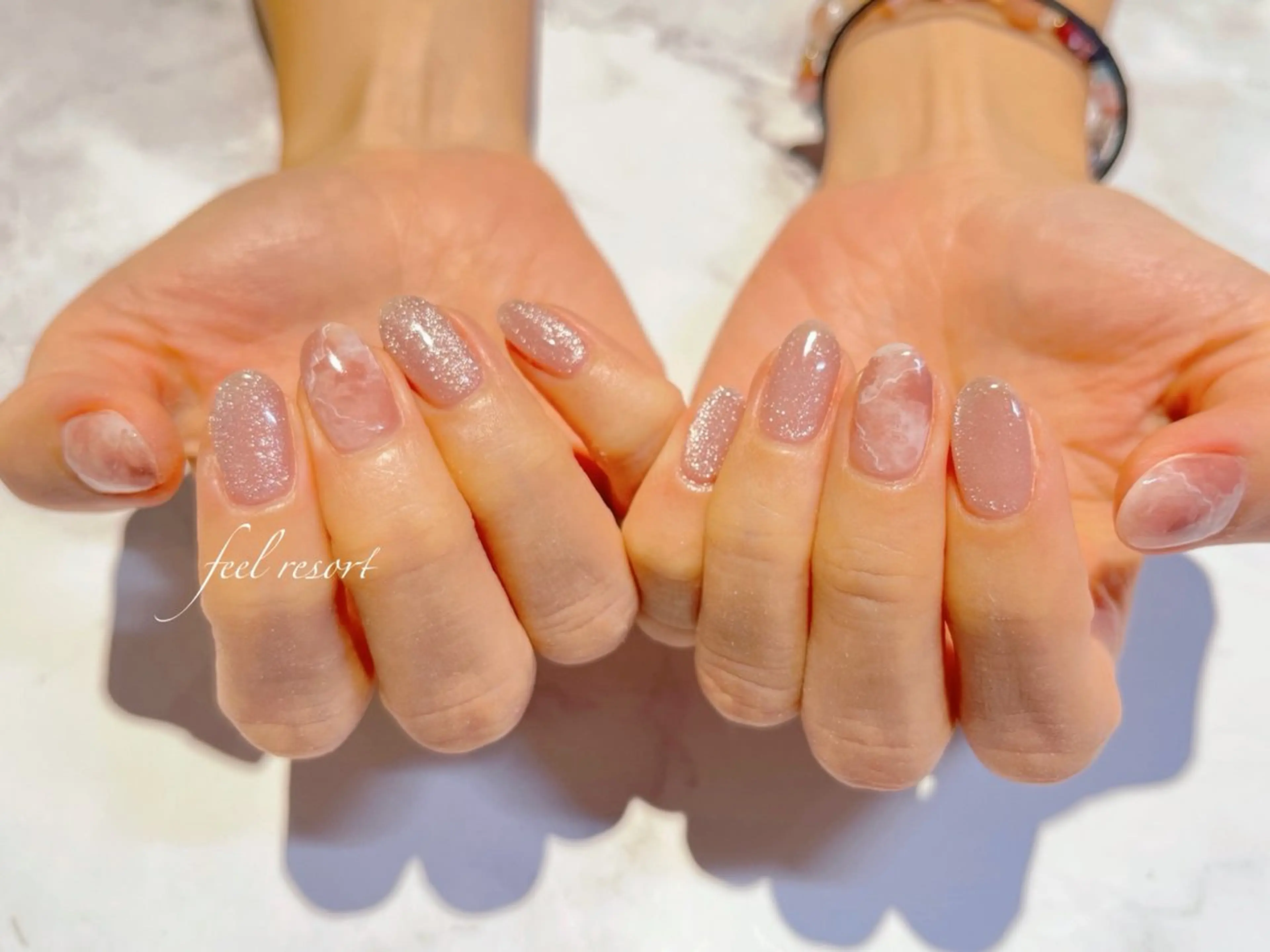 ネイル 長さ出し フットネイル フレンチネイル ジェルネイル ガラスフレンチ ハンドネイル Lien（リアン） 銀座駅6分のネイルデザイン