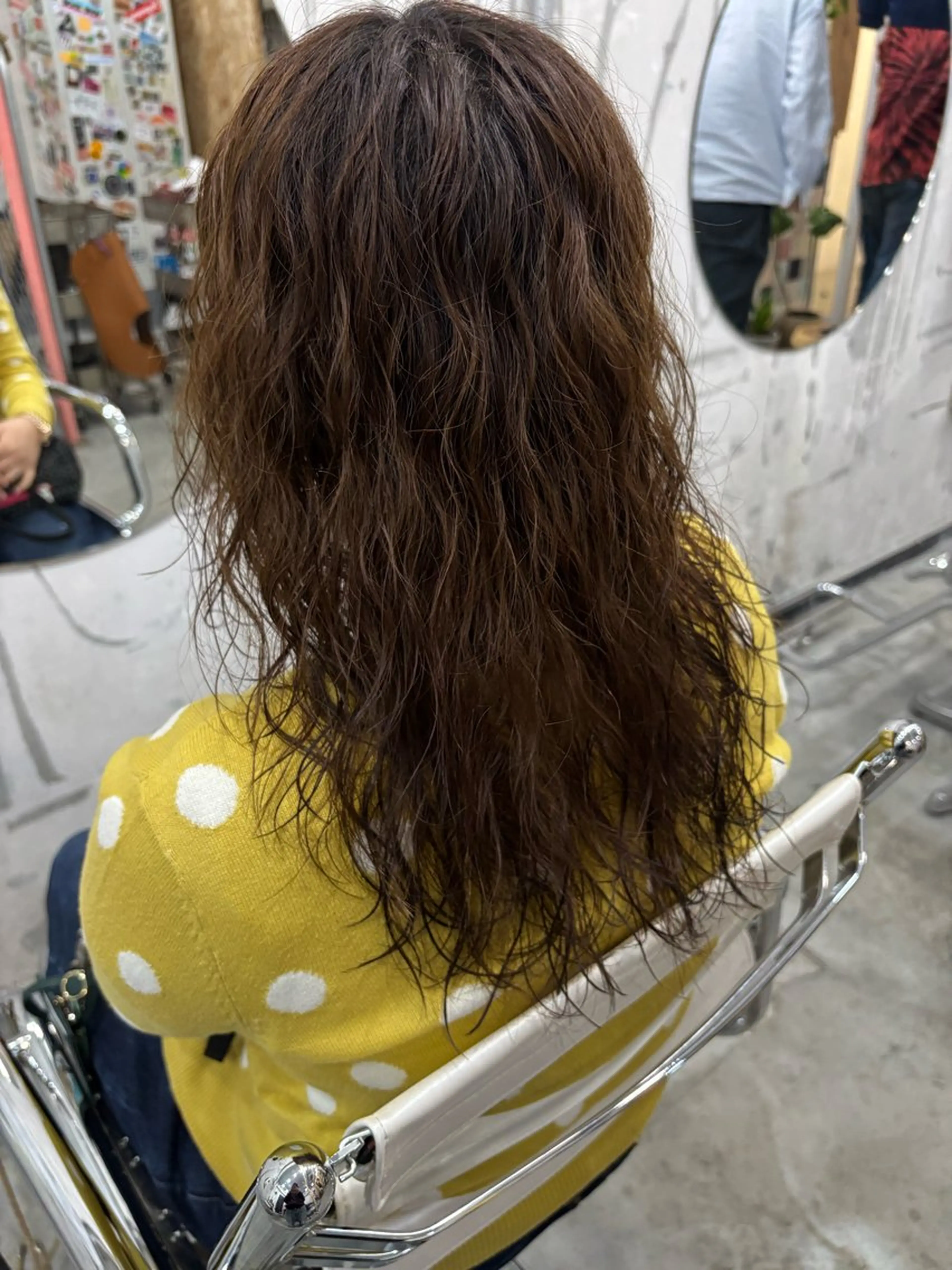 セミロング カット パーマ 大西 柚羽のヘアスタイル