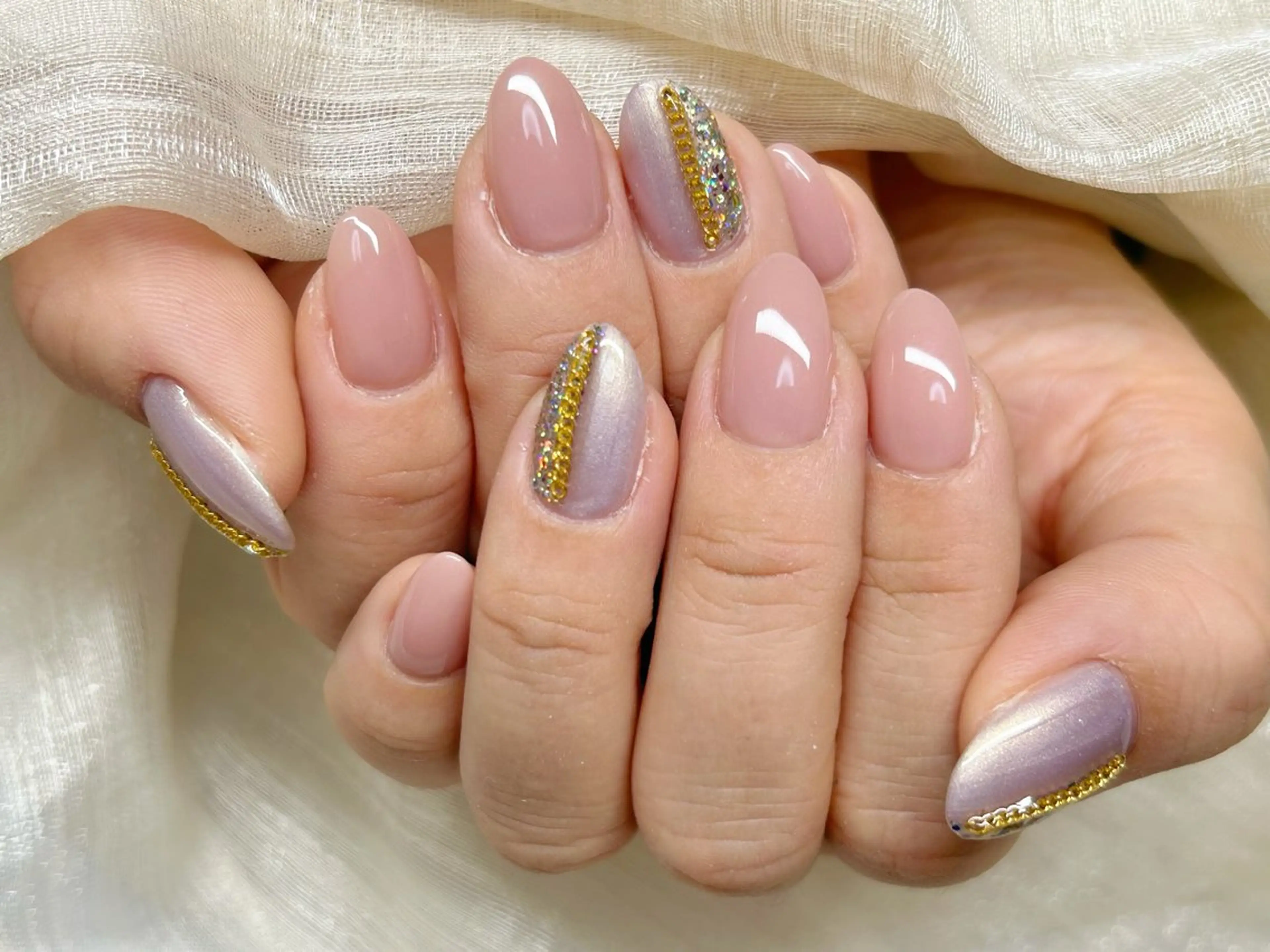 ネイル アートネイル 成人式 長さ出し フットネイル マグネットネイル ハンドネイル Lino Nailのネイルデザイン