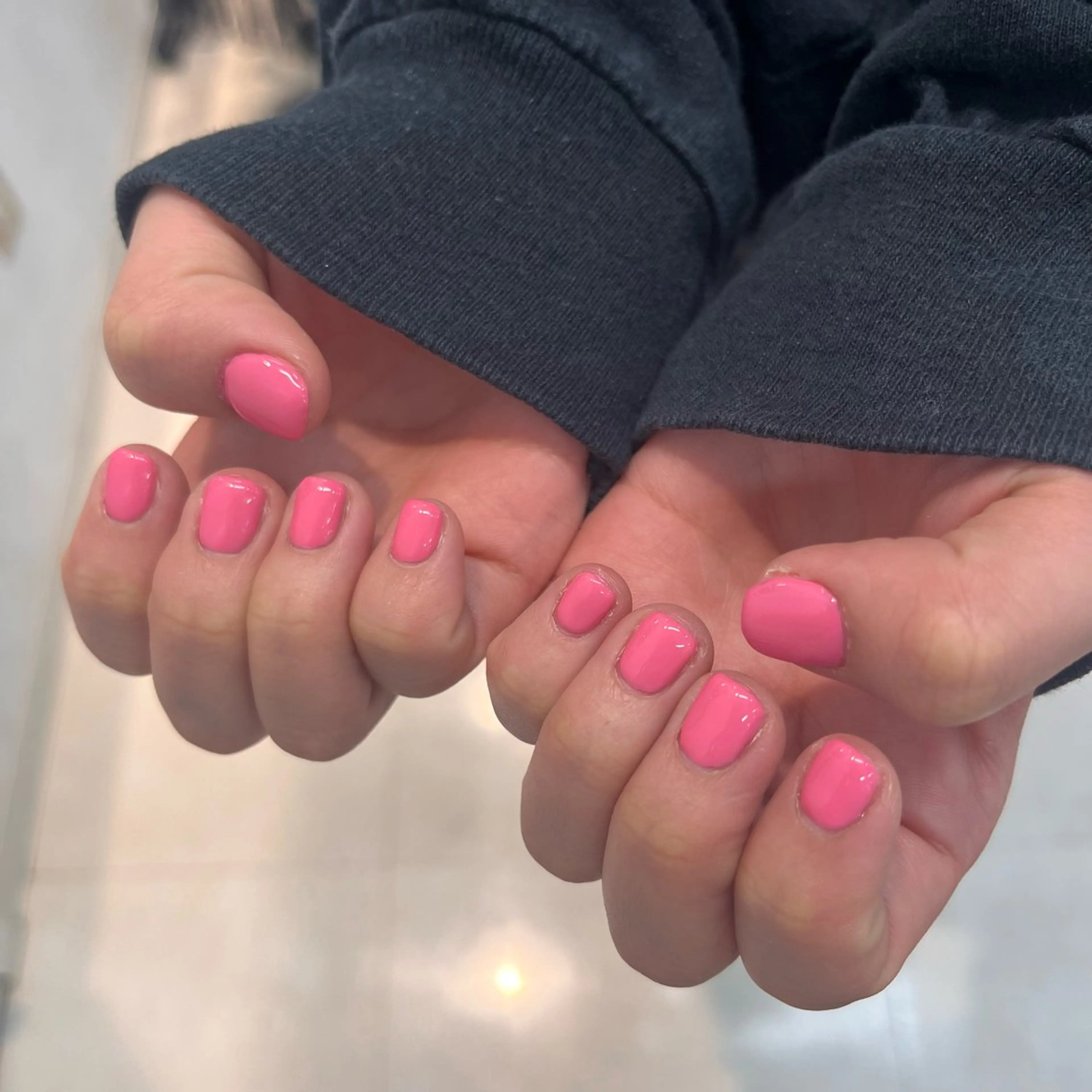 ネイル ワンカラーネイル ピンク 春ネイル SHELL NAIL 🐰ｎｏａ🐶のネイルデザイン