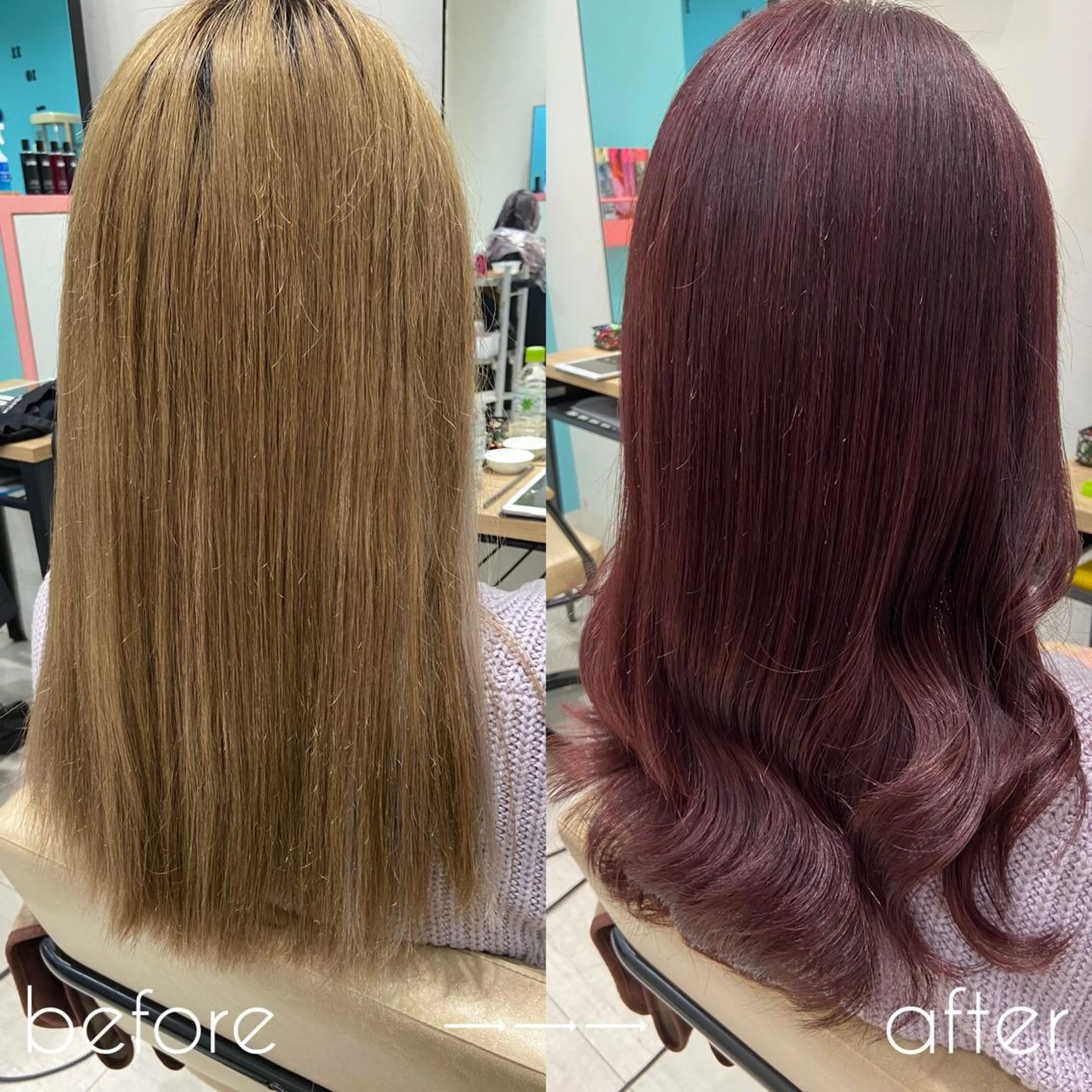 ロング カラー シールエクステ ハイトーンカラー インナーカラー くびれヘア エクステ 新宿/韓国ヘア 中明度カラー/かやのヘアスタイル