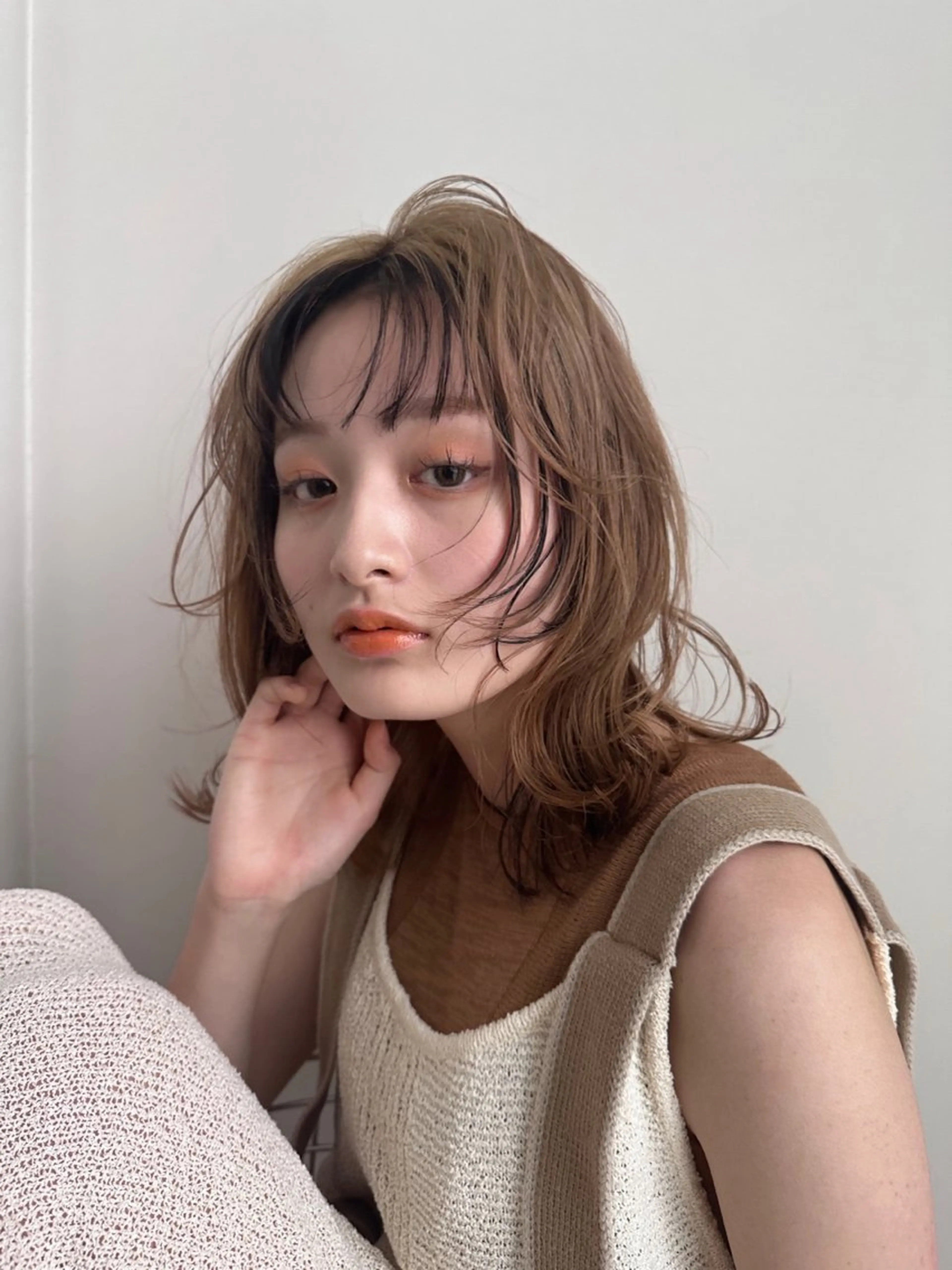 カラー ミストバング  フェイスフレーミング 透明感カラー/顔周り レイヤー/髪質改善のヘアスタイル