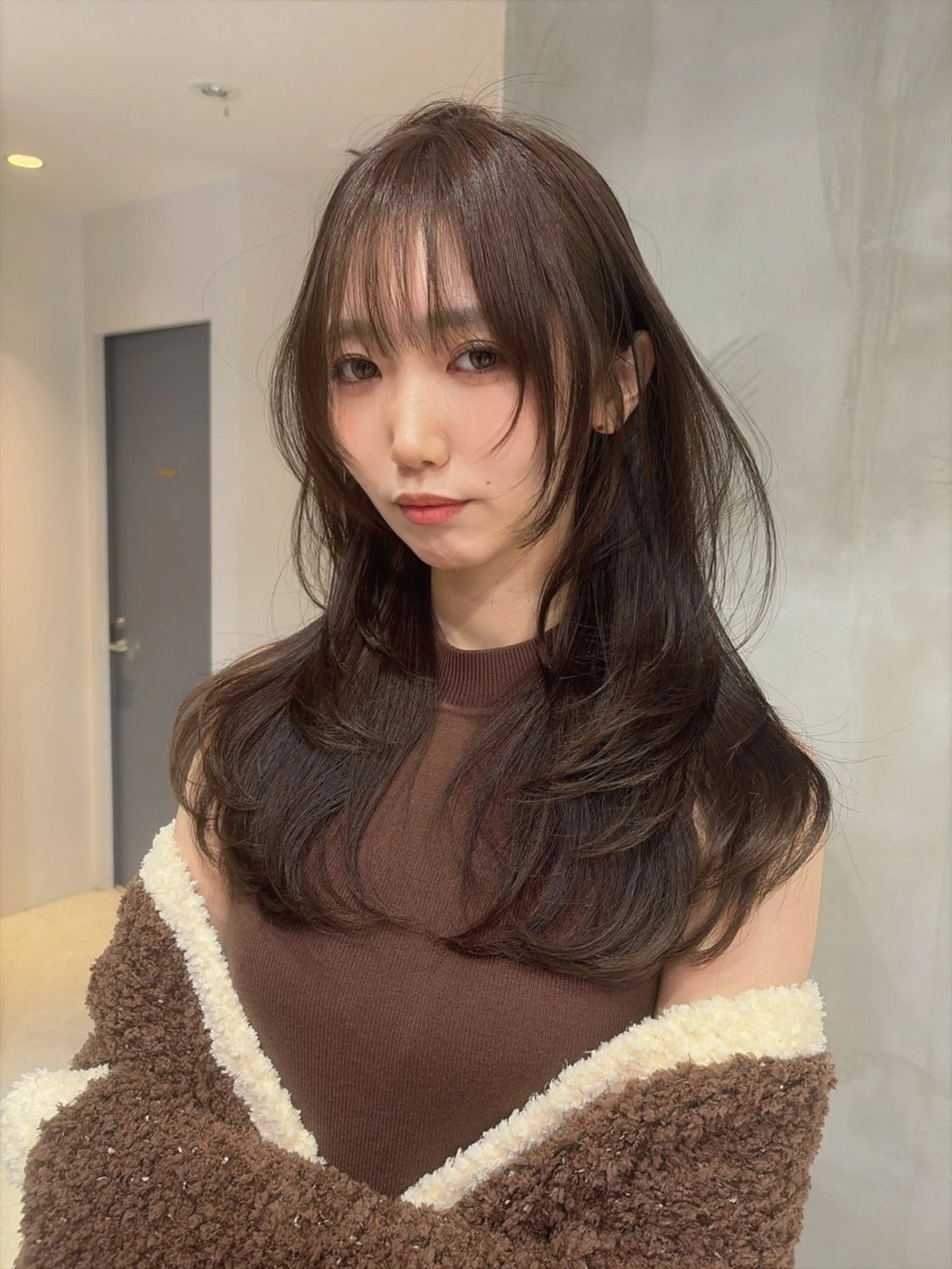 ロング カット ヘアカラー トリートメント 海野翔吾🇨🇳 ワンホンレイヤーのヘアスタイル