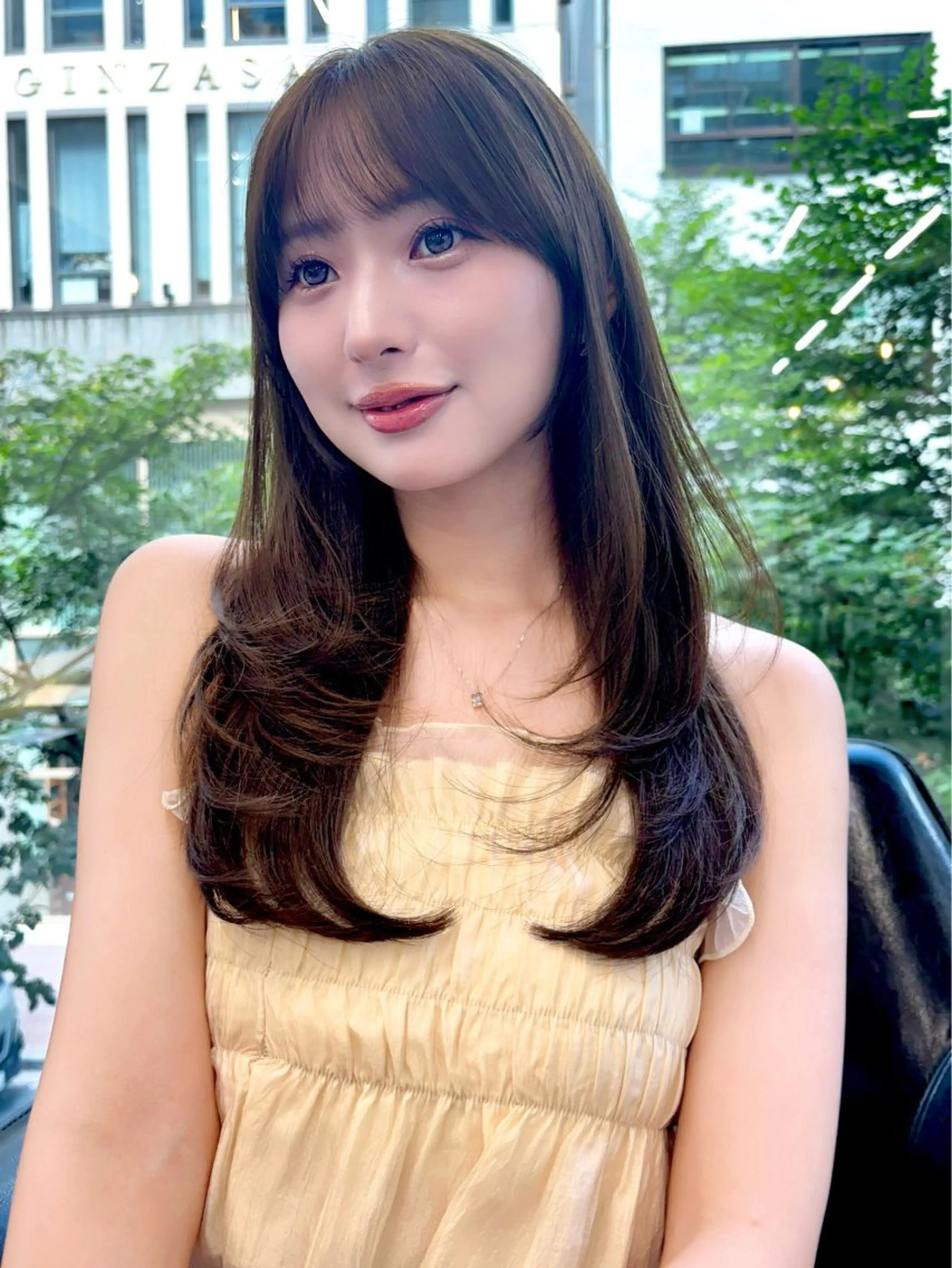セミロング ワンカールレイヤー 顔周り☺︎shunのヘアスタイル