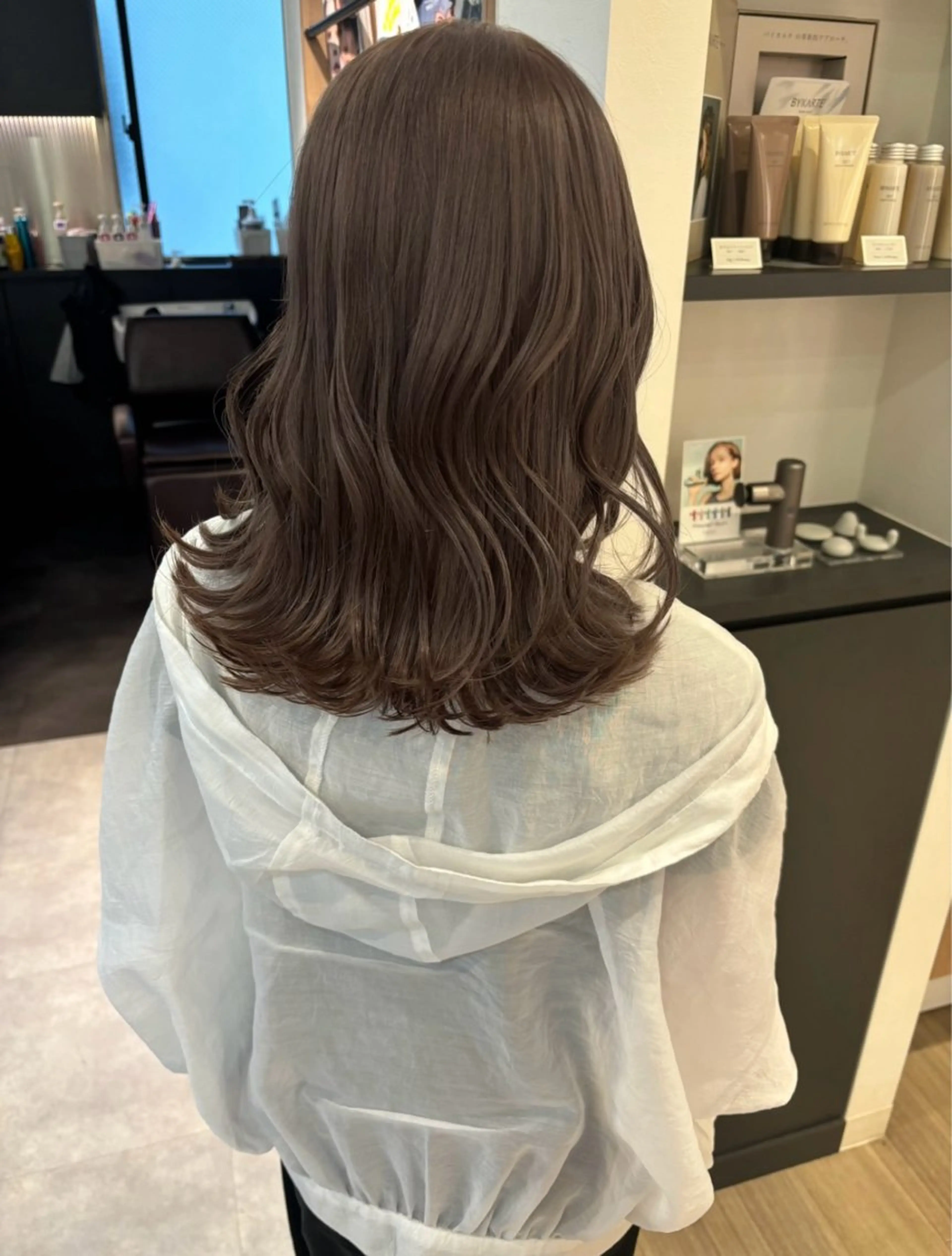 ミディアム 髪質改善 トリートメント モテ髪‎🫧赤み消し カラー表参道きょうこのヘアスタイル