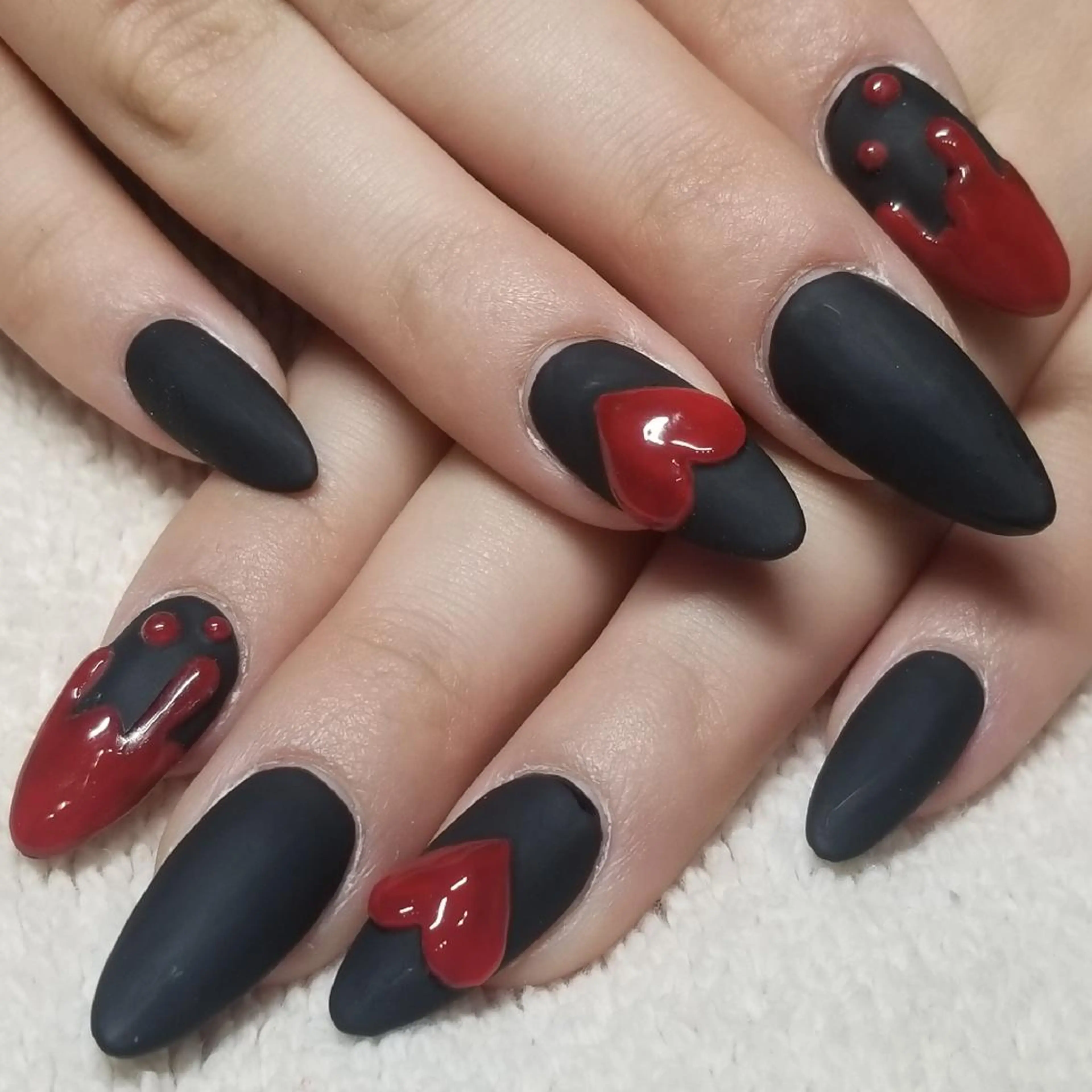 ネイル ハート マットネイル バレンタイン ハンドネイル よしだ ひろきのネイルデザイン