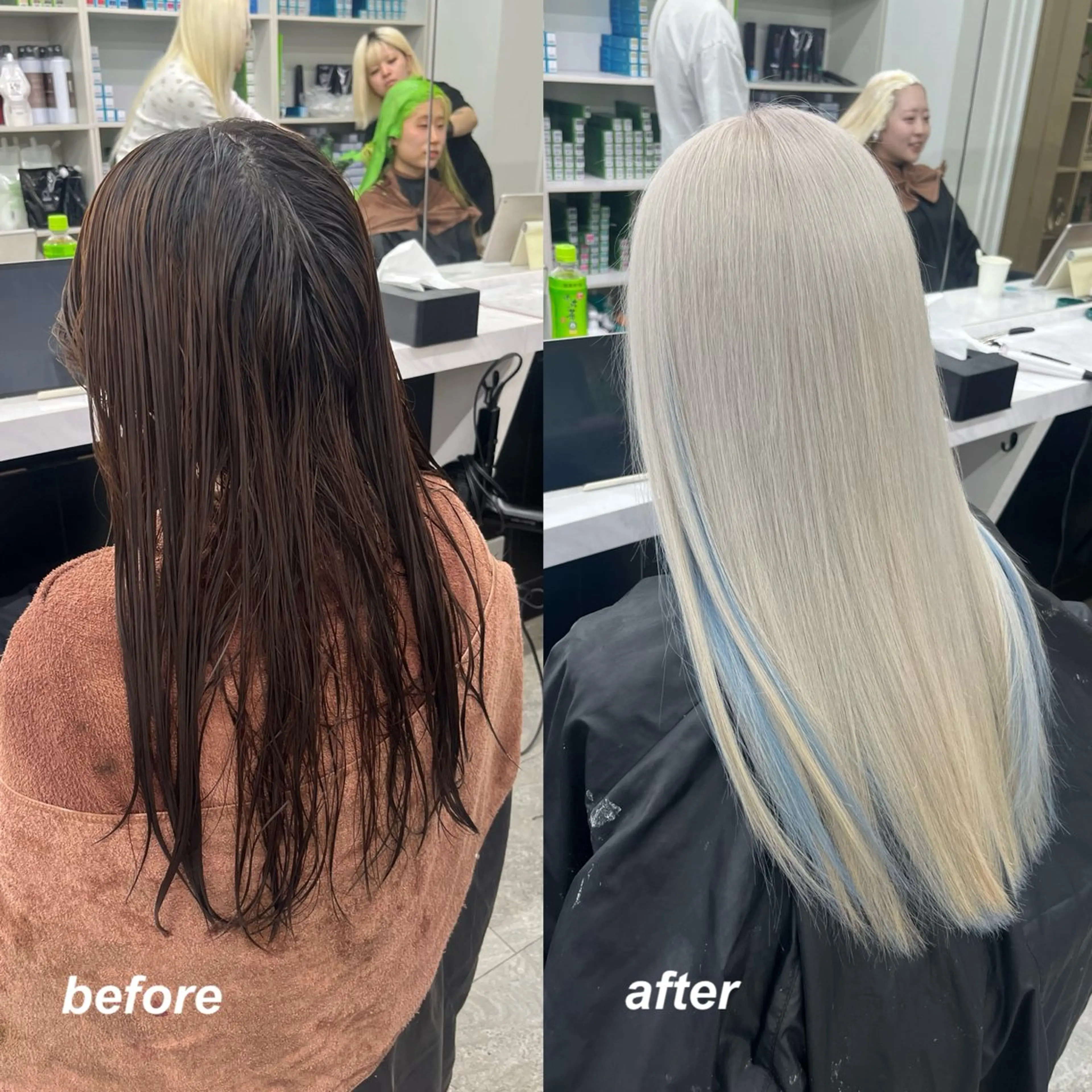 ロング カラー ヘアカラー トリートメント ヘアセット 渋谷🎨ハイトーン× エクステ🎨レンのヘアスタイル