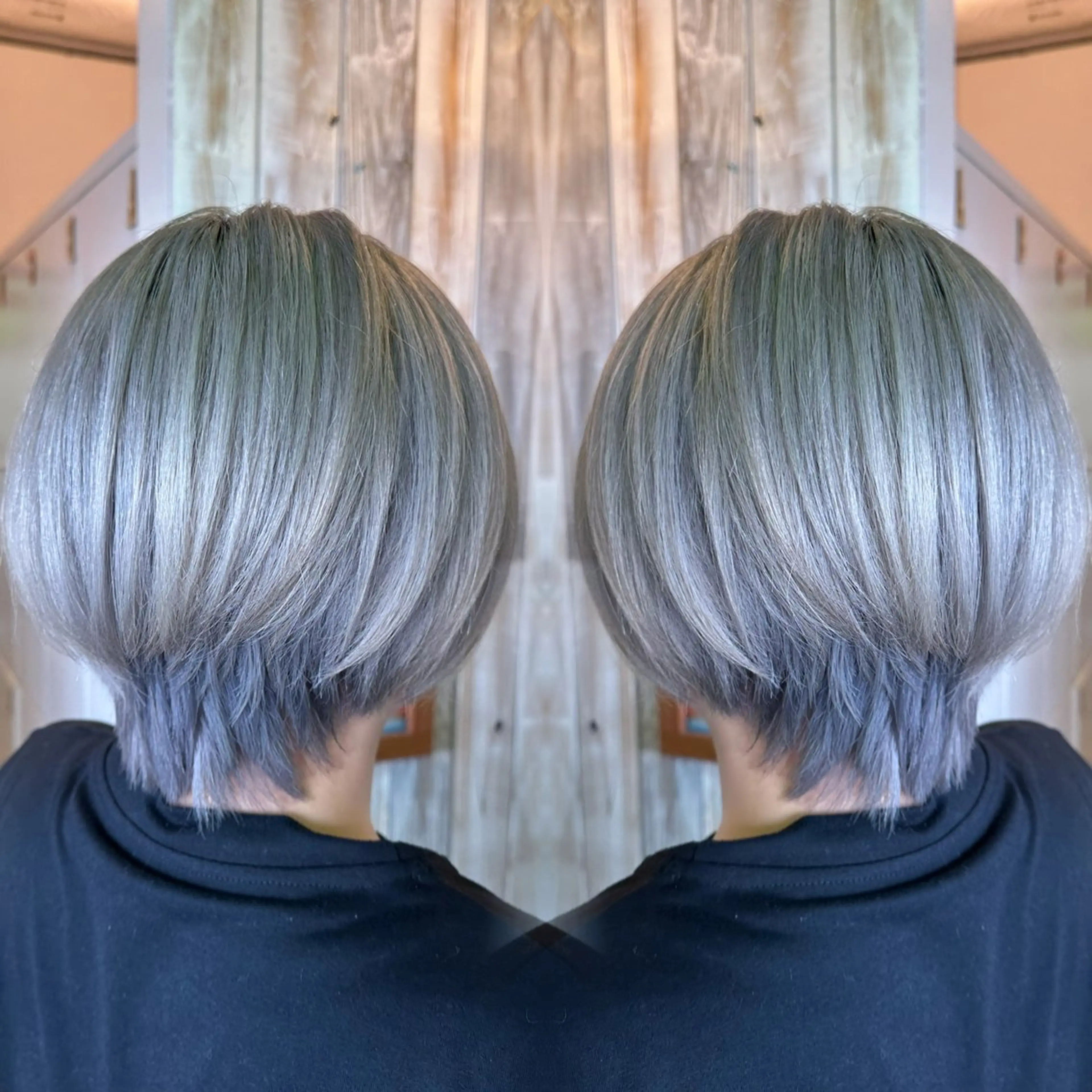 ショート ヘアカラー エクステ/ハイトーン /レイヤーカットのヘアスタイル