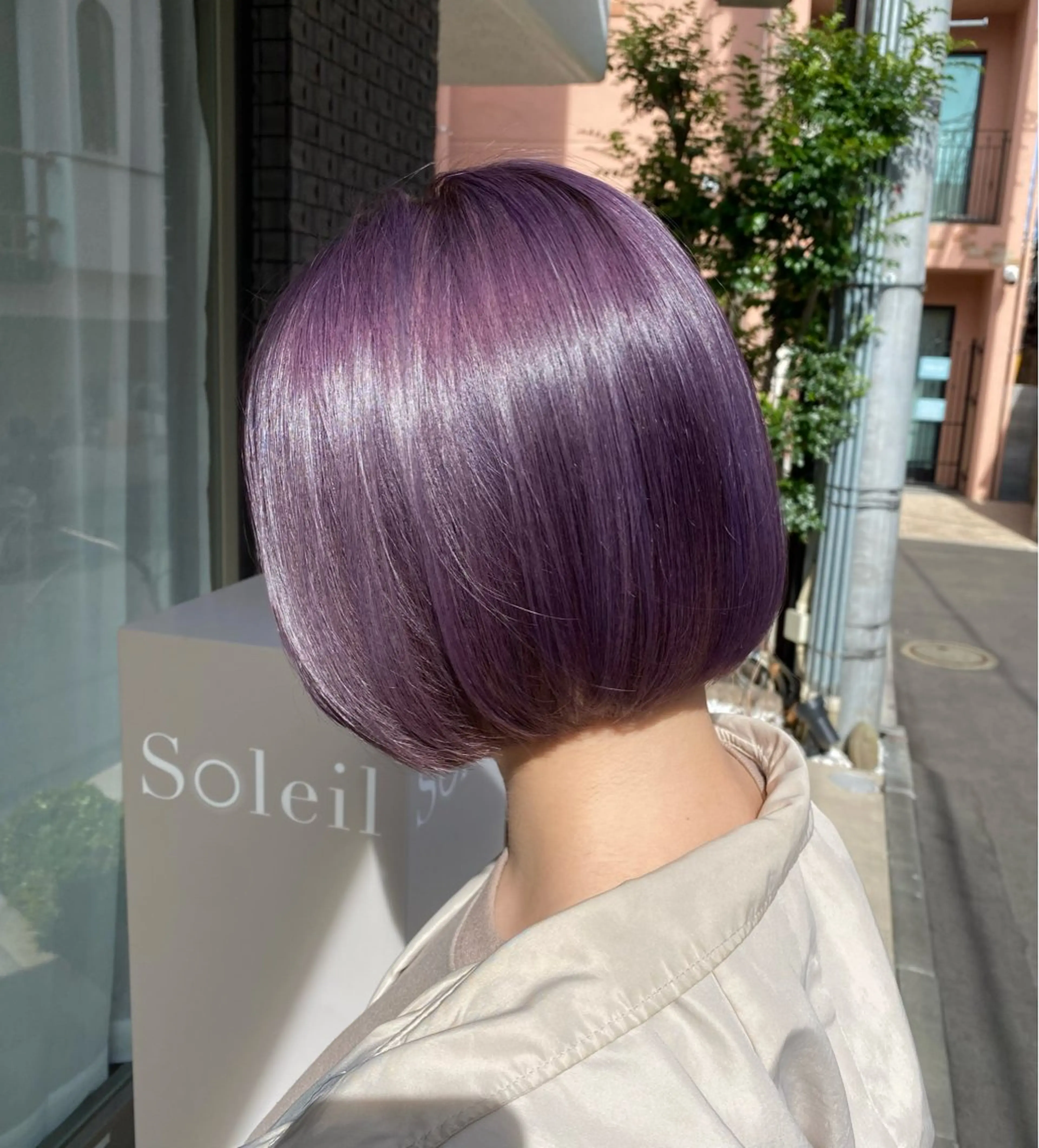 ショート カラー ブリーチ ラベンダーカラー ヘアカラー トリートメント グレージュ/レイヤー /韓国ヘア/RISAのヘアスタイル