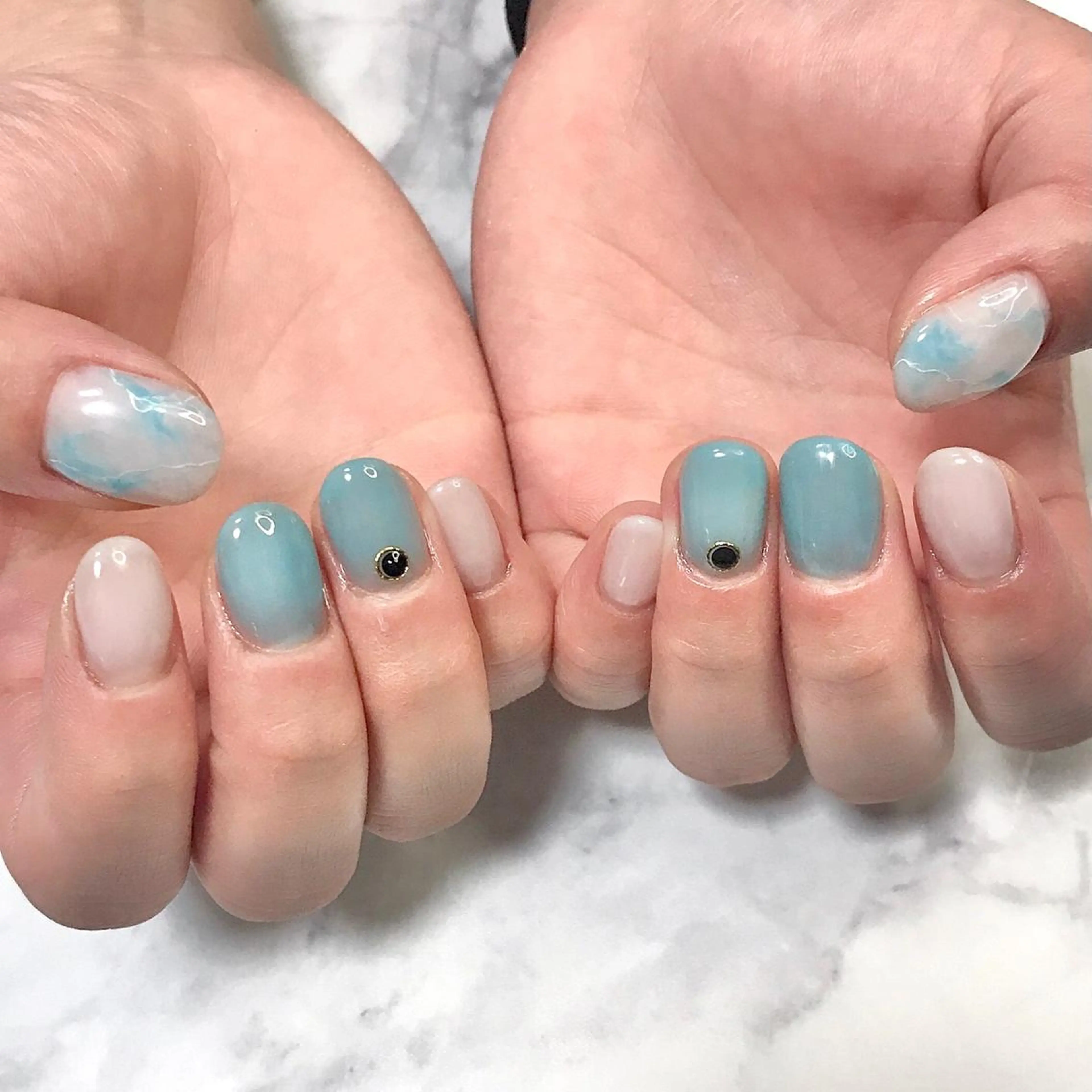 ネイル アートネイル グラデーション 大理石ネイル(マーブル) ニュアンスネイル ワンカラーネイル ステラ marikominoのネイルデザイン