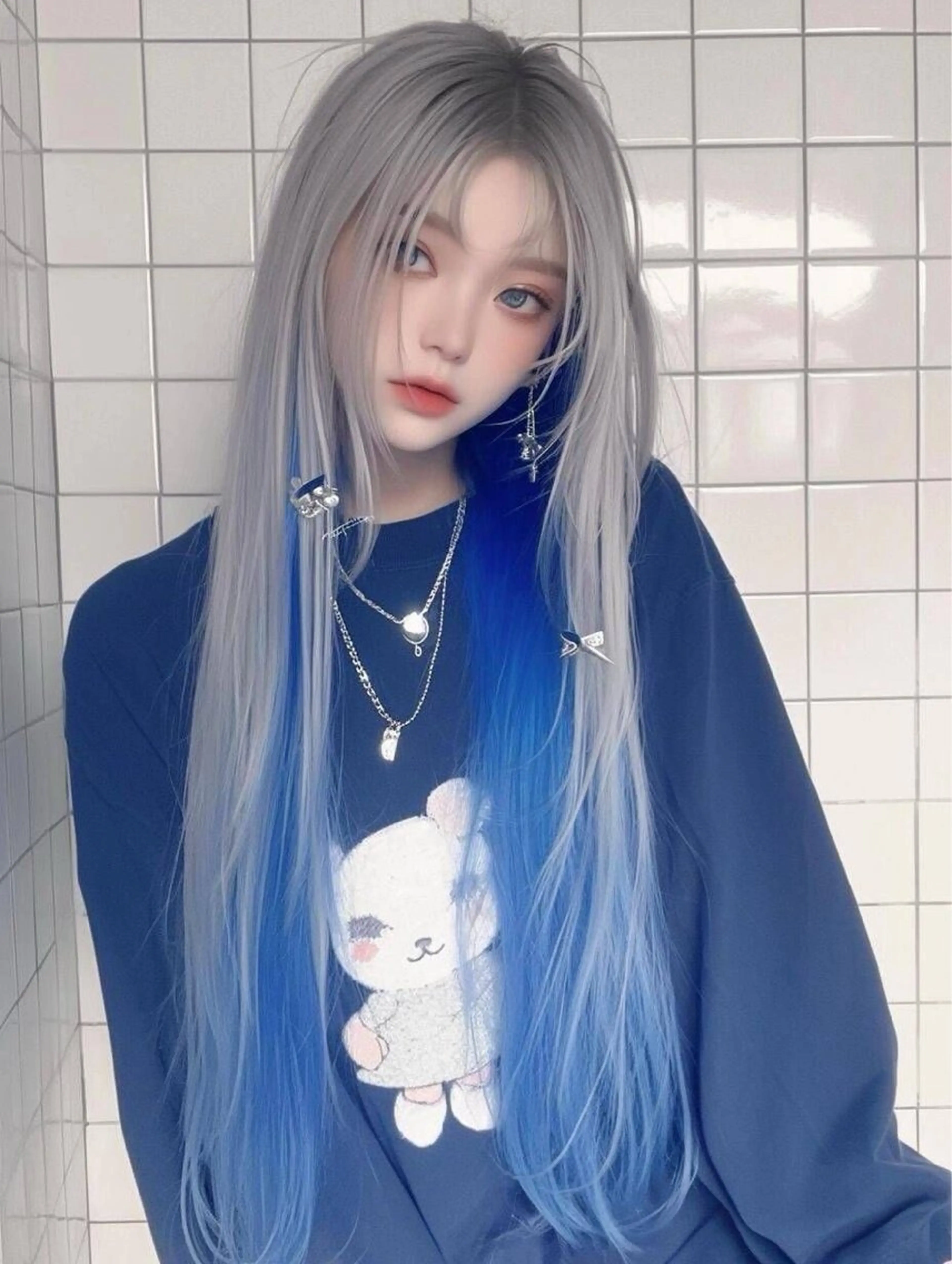 ロング カラー ブリーチ ヘアカラー トリートメント ヘッドスパ ヘアセット 💎韓国/ レイヤー カット/ 暖色🫧のヘアスタイル