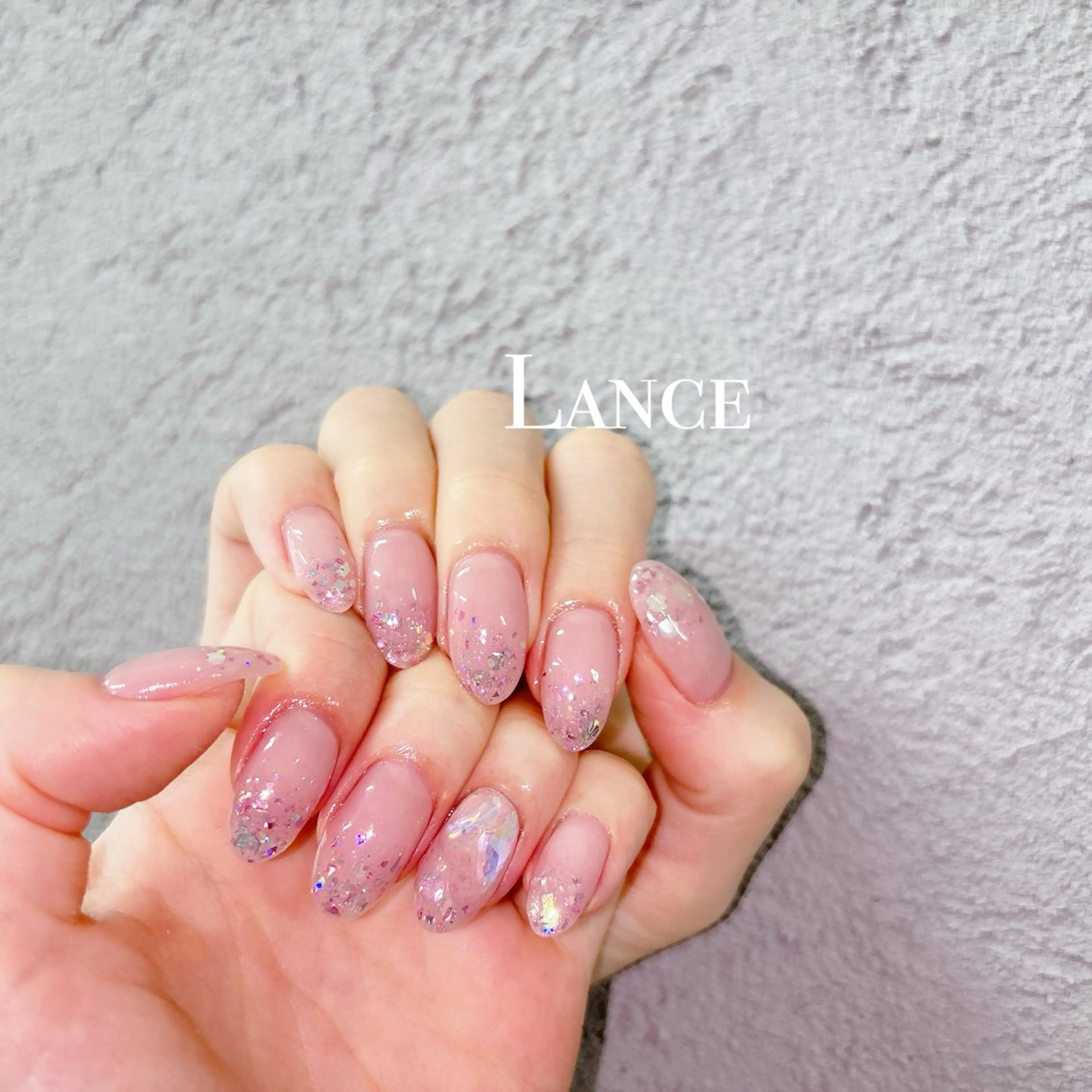 ネイル オーロラネイル フットネイル 氷ネイル・うるうるネイル キラキラネイル 韓国ネイル ハンドネイル Lance nailのネイルデザイン