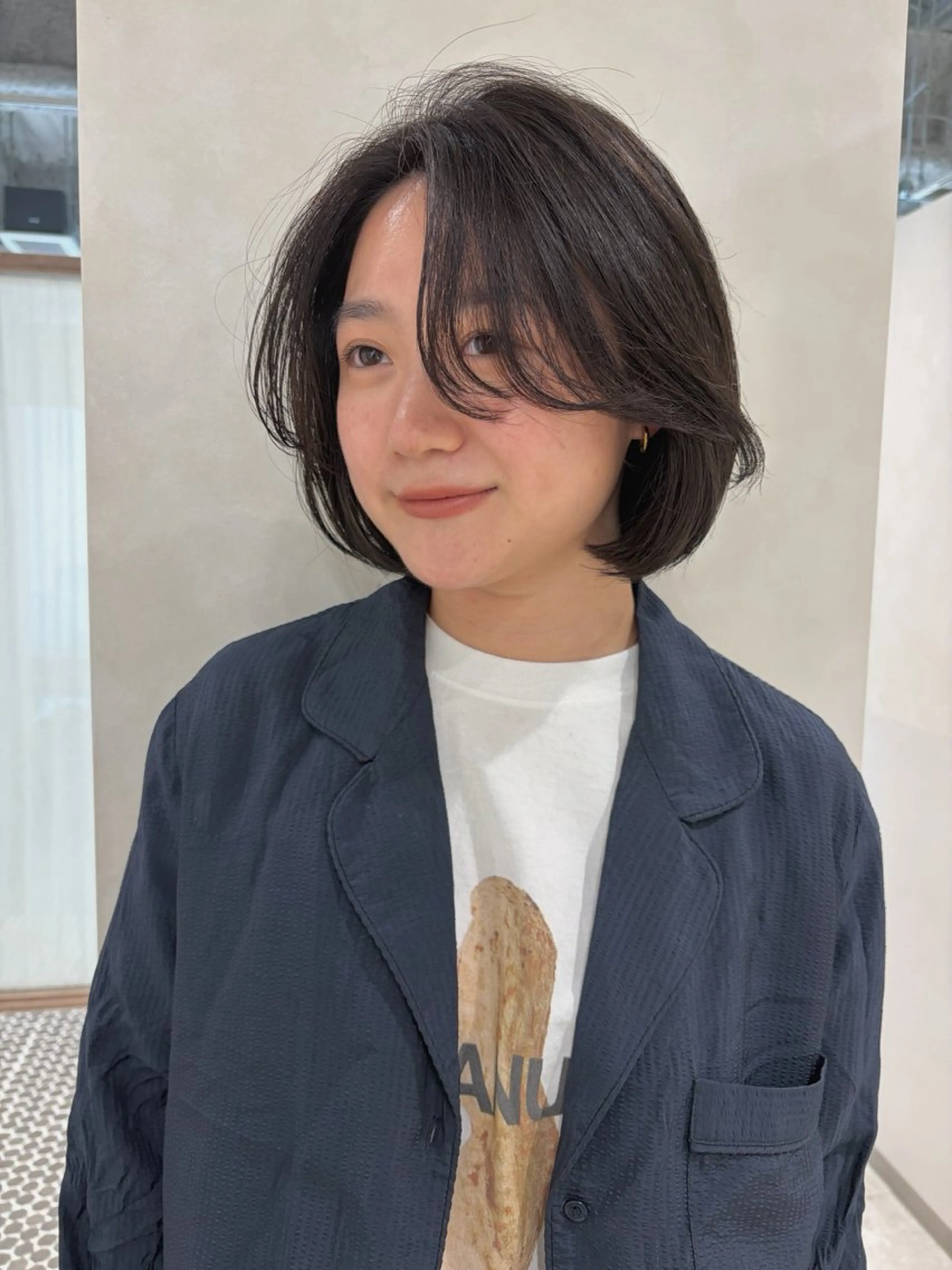 ミディアム カラー ボブ カット ヘアカラー トリートメント 砂原 ひよりのヘアスタイル