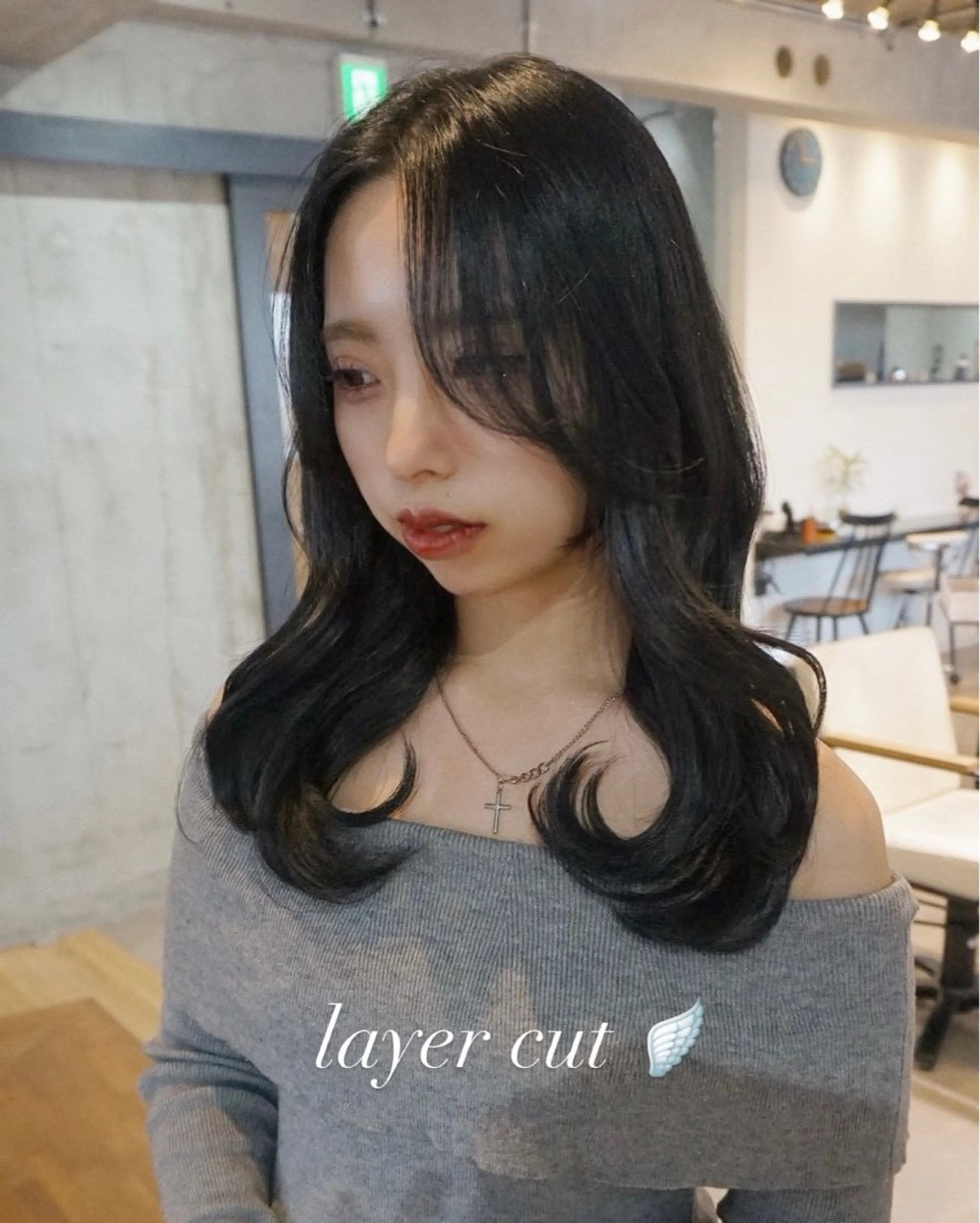 ロング カラー 顔周りカット 韓国風ヘア レイヤーカット カット ヘアカラー トリートメント レイヤー特化🪽 yuka【高円寺】のヘアスタイル
