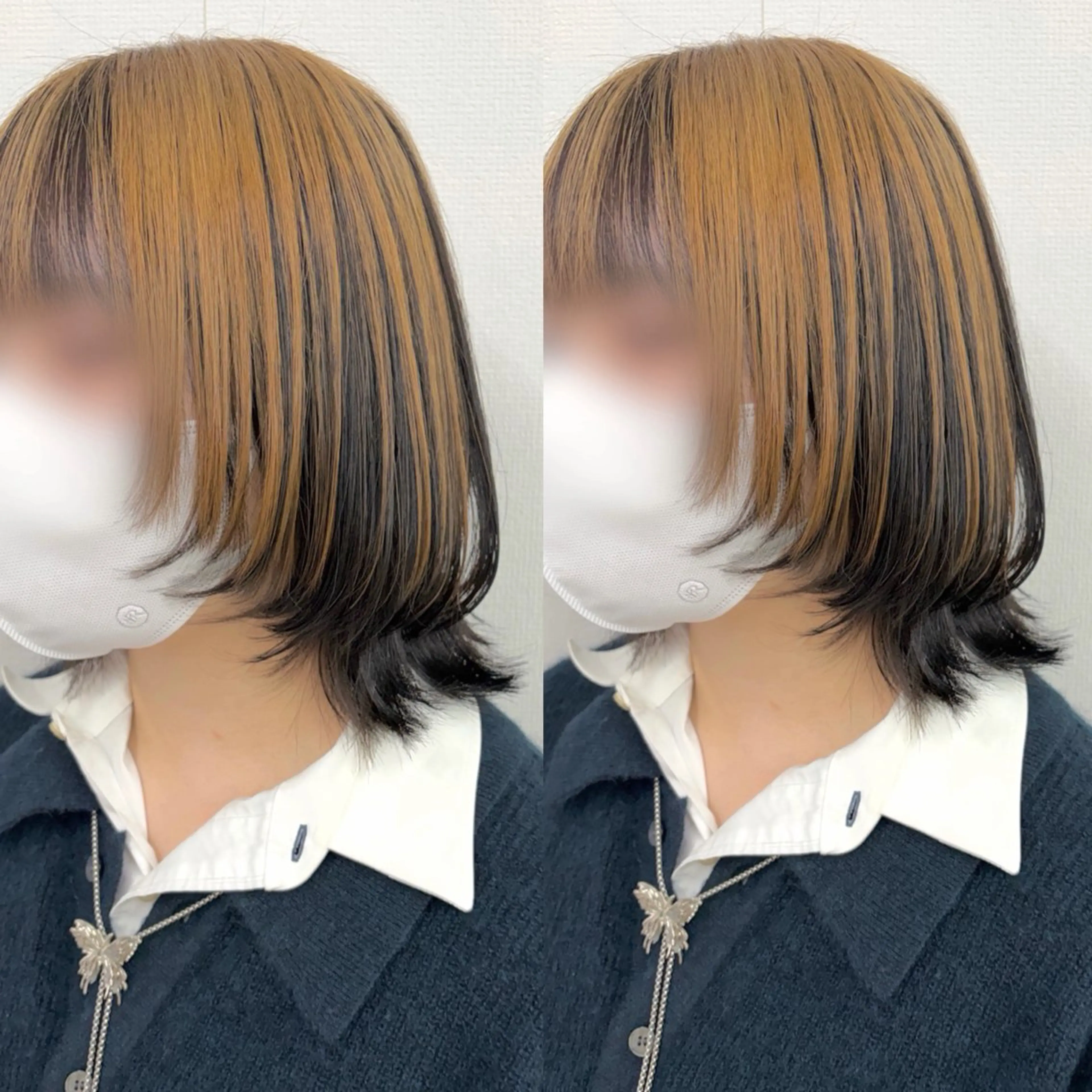 ミディアム カット トリートメント 透明感カラー🪿🤍 顔まわりカットのヘアスタイル