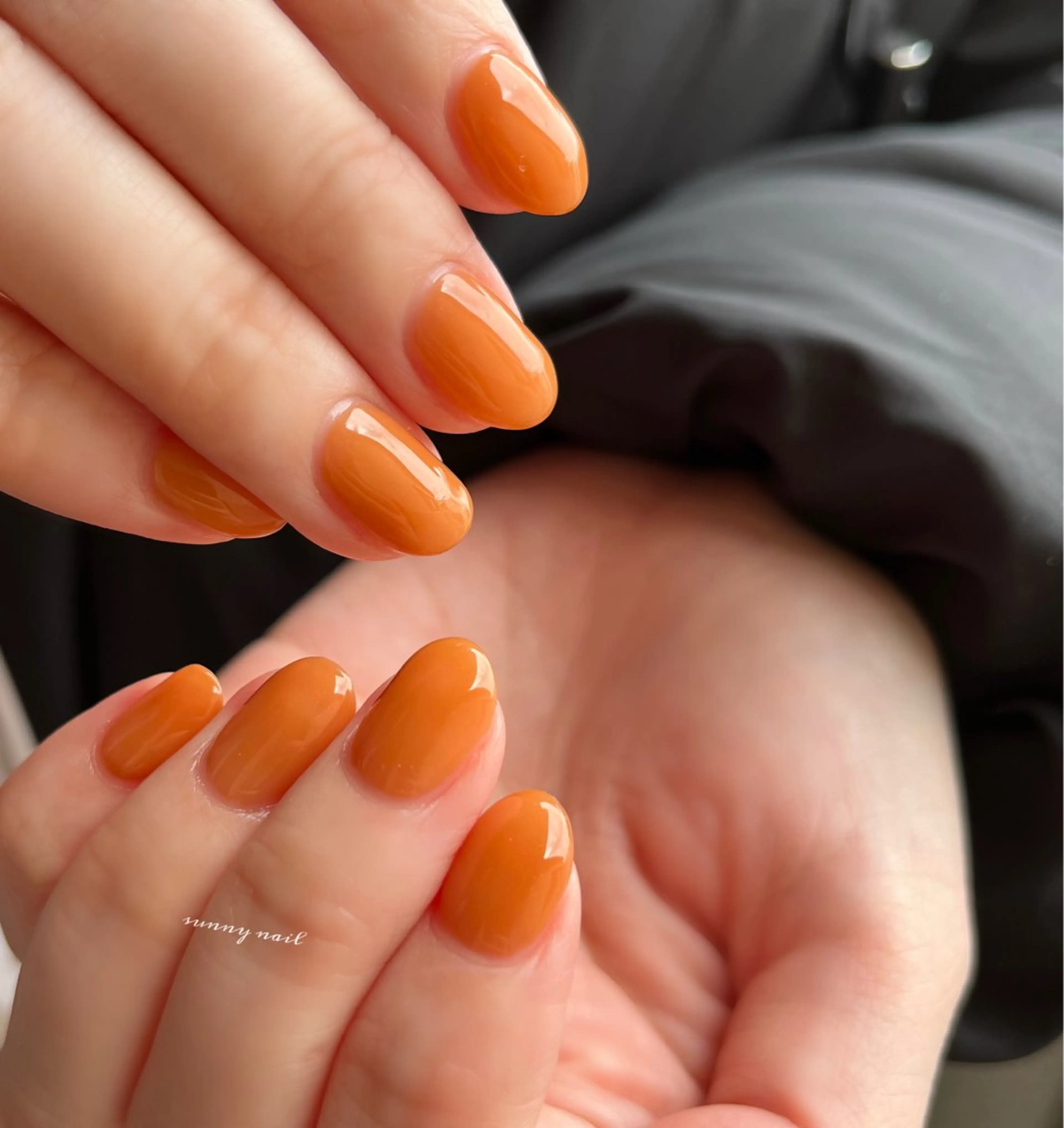ネイル ジェルネイル ワンカラーネイル オレンジ パラジェル sunny nailのネイルデザイン