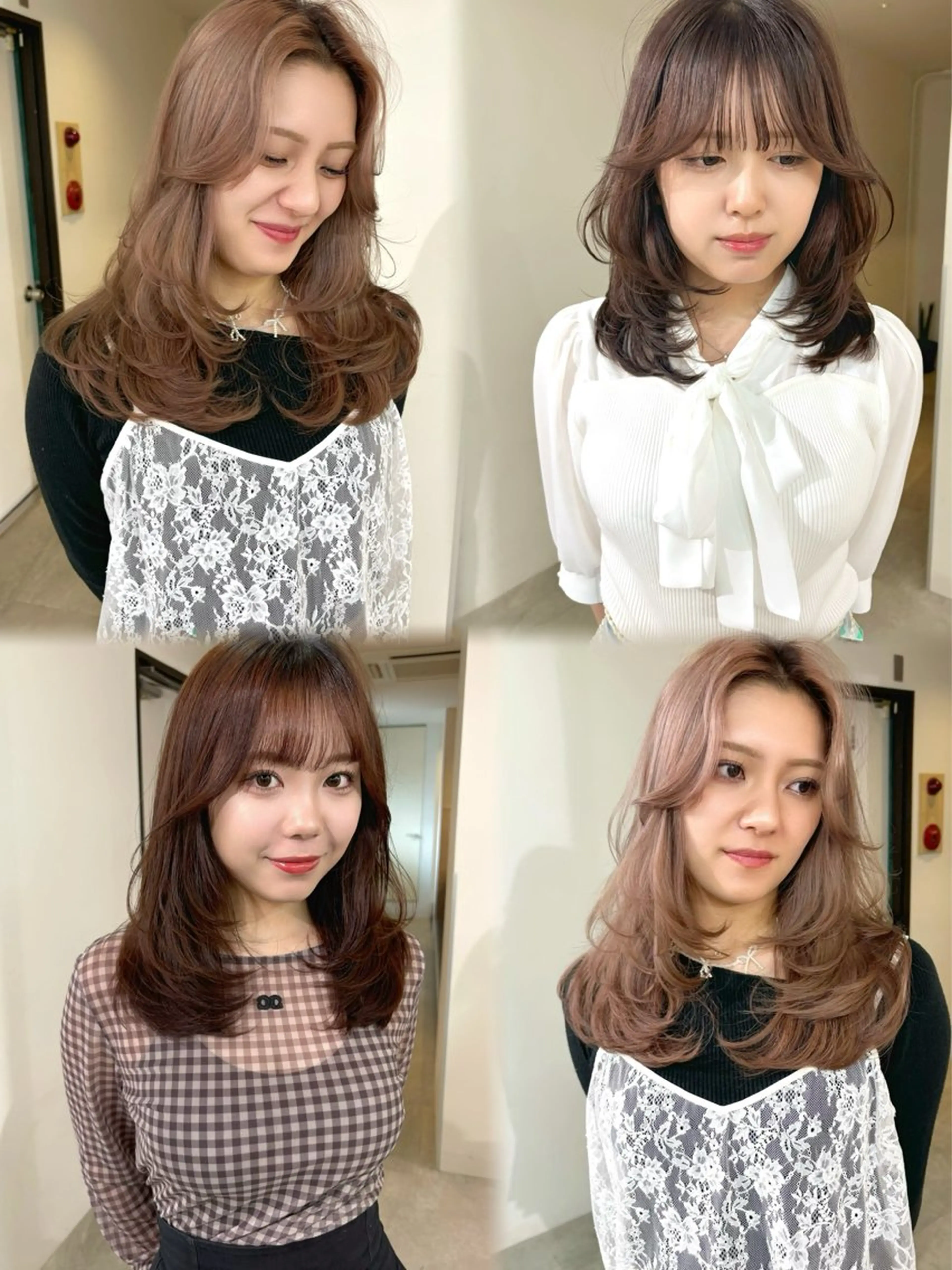 ロング カラー レイヤーカット カット ヘアカラー mizuki/ピンク ベージュ.レイヤーのヘアスタイル