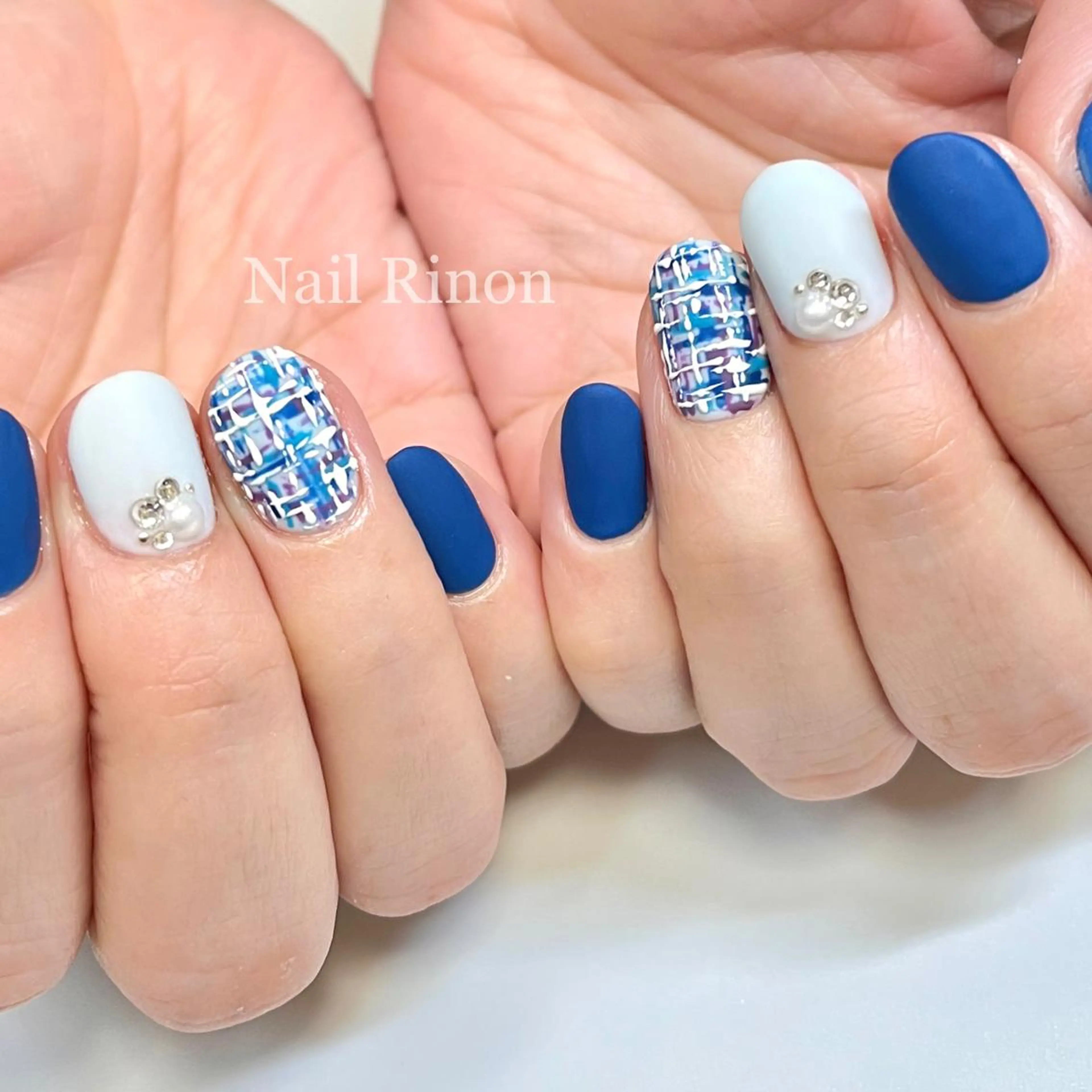 ネイル マットネイル ツイードネイル ハンドネイル Nail Rinonのネイルデザイン