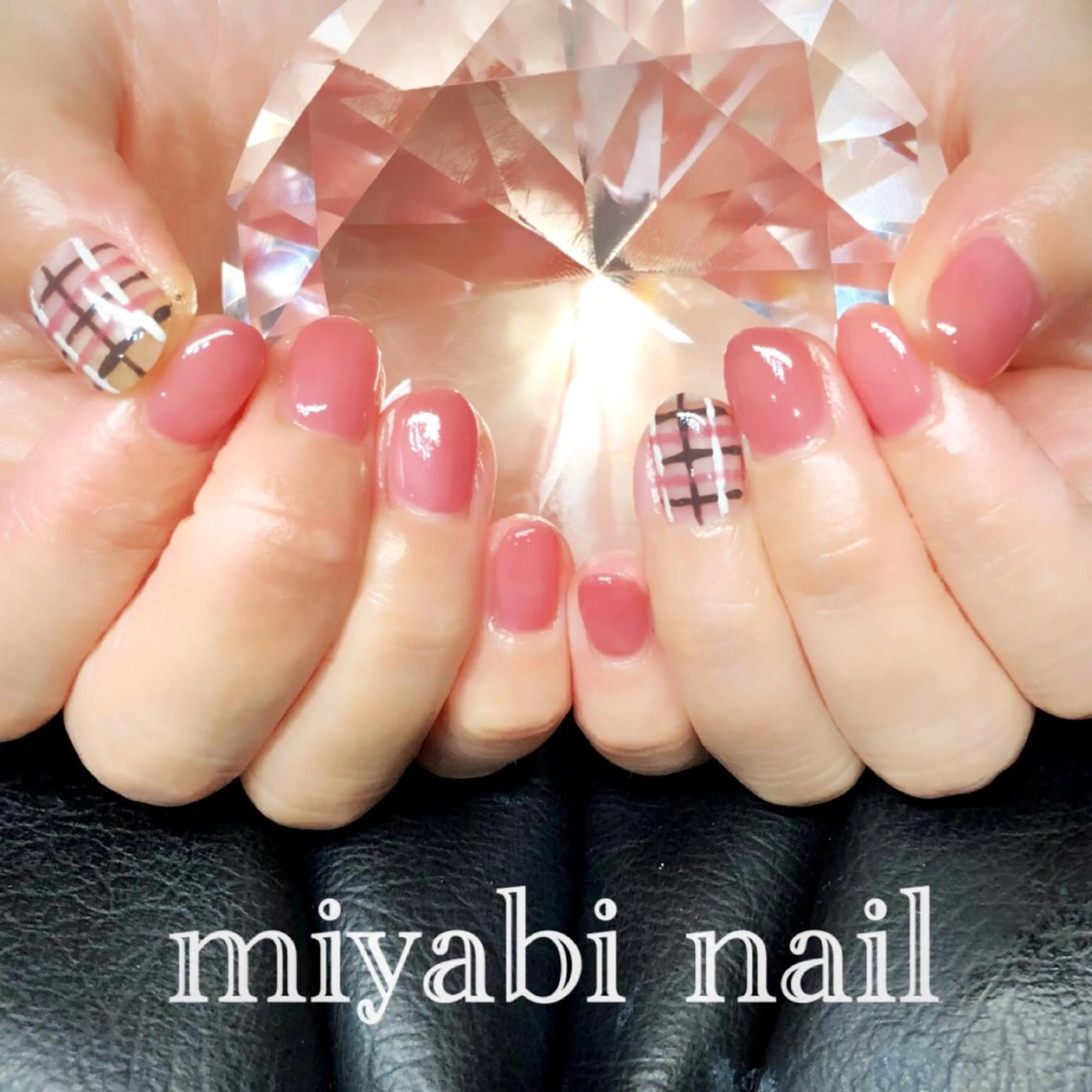 ネイル ジェルネイル 持ち込み ピンク ショートネイル シンプルネイル ハンドネイル miyabi nail 桂川駅近くのネイルデザイン