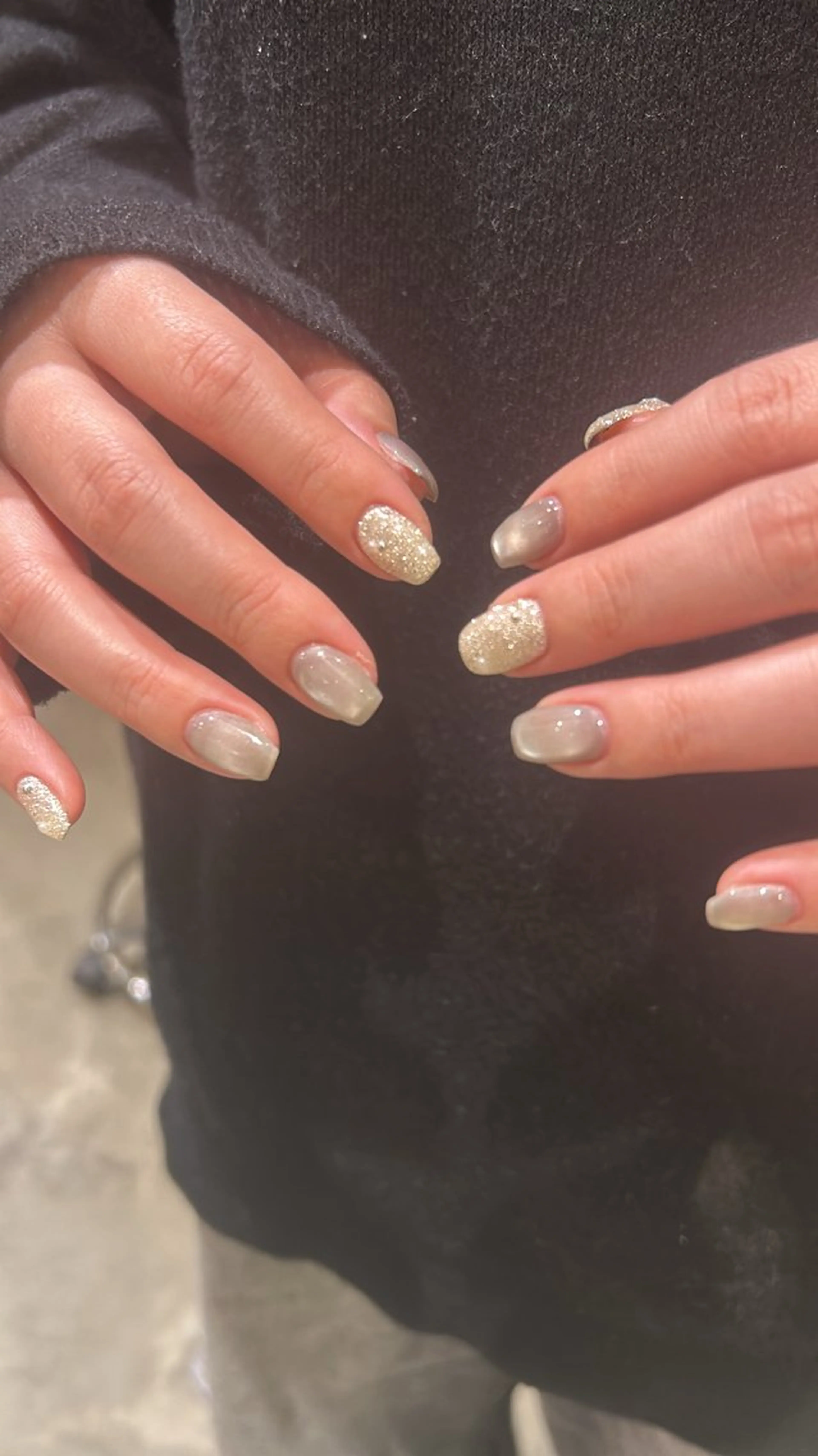 ネイル キラキラネイル ラメ(グリッター) マグネットネイル tote. harunaのネイルデザイン