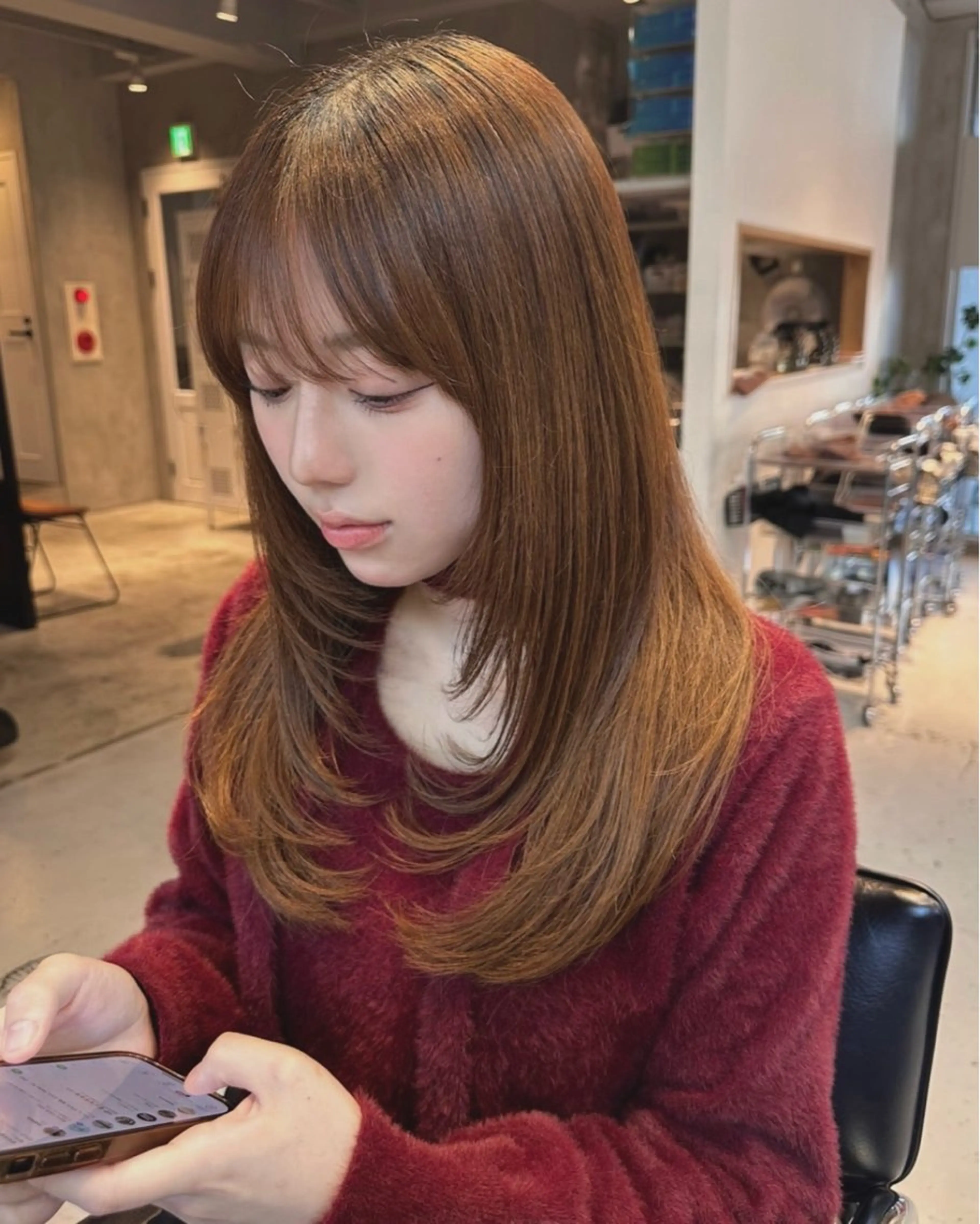 ロング カラー 透明感カラー レイヤーカット カット ヘアカラー 似合わせひなた🐥 elima調布のヘアスタイル