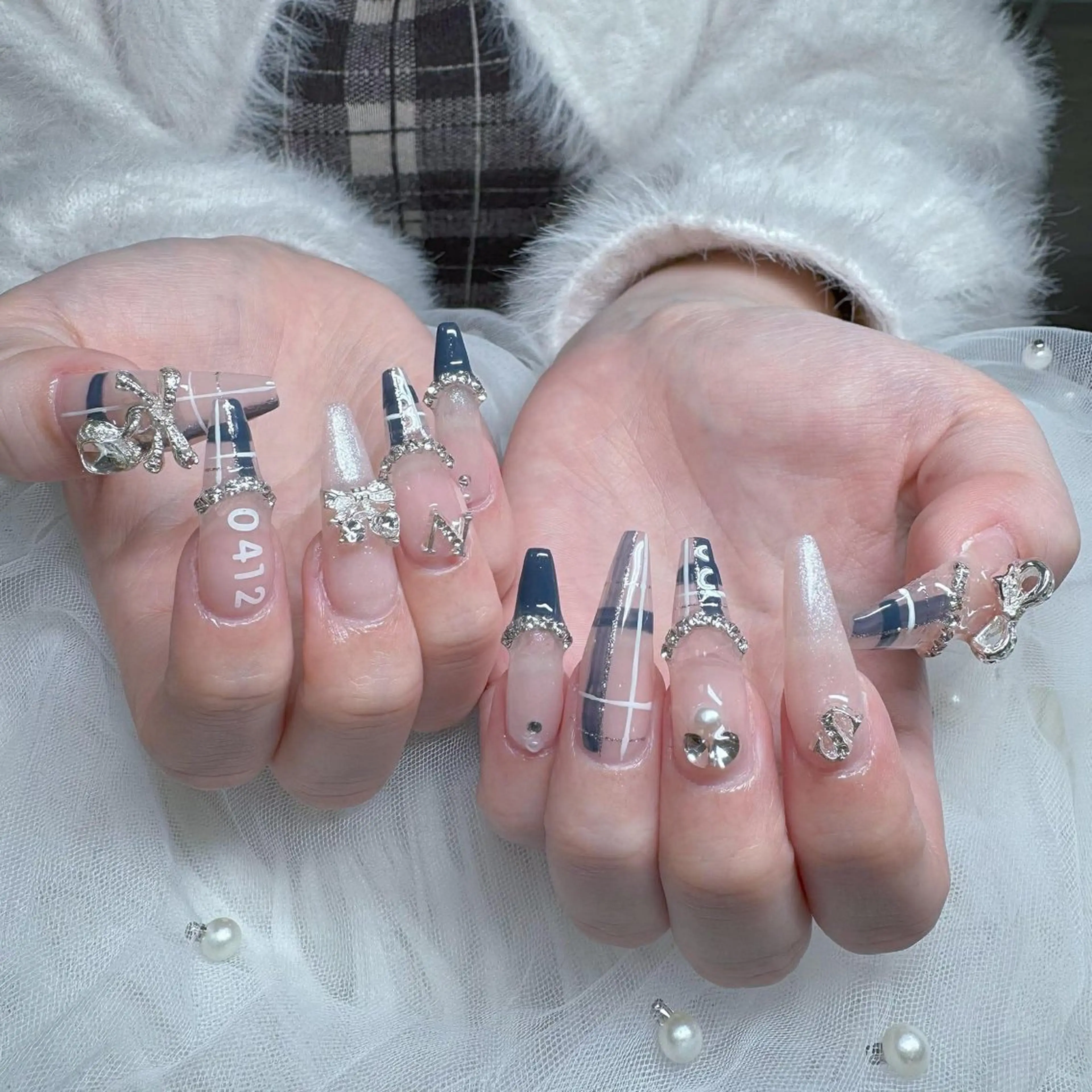 ネイル フットネイル フレンチネイル グラデーション 韓国ネイル ロングネイル ハンドネイル Hani Nail Salonのネイルデザイン