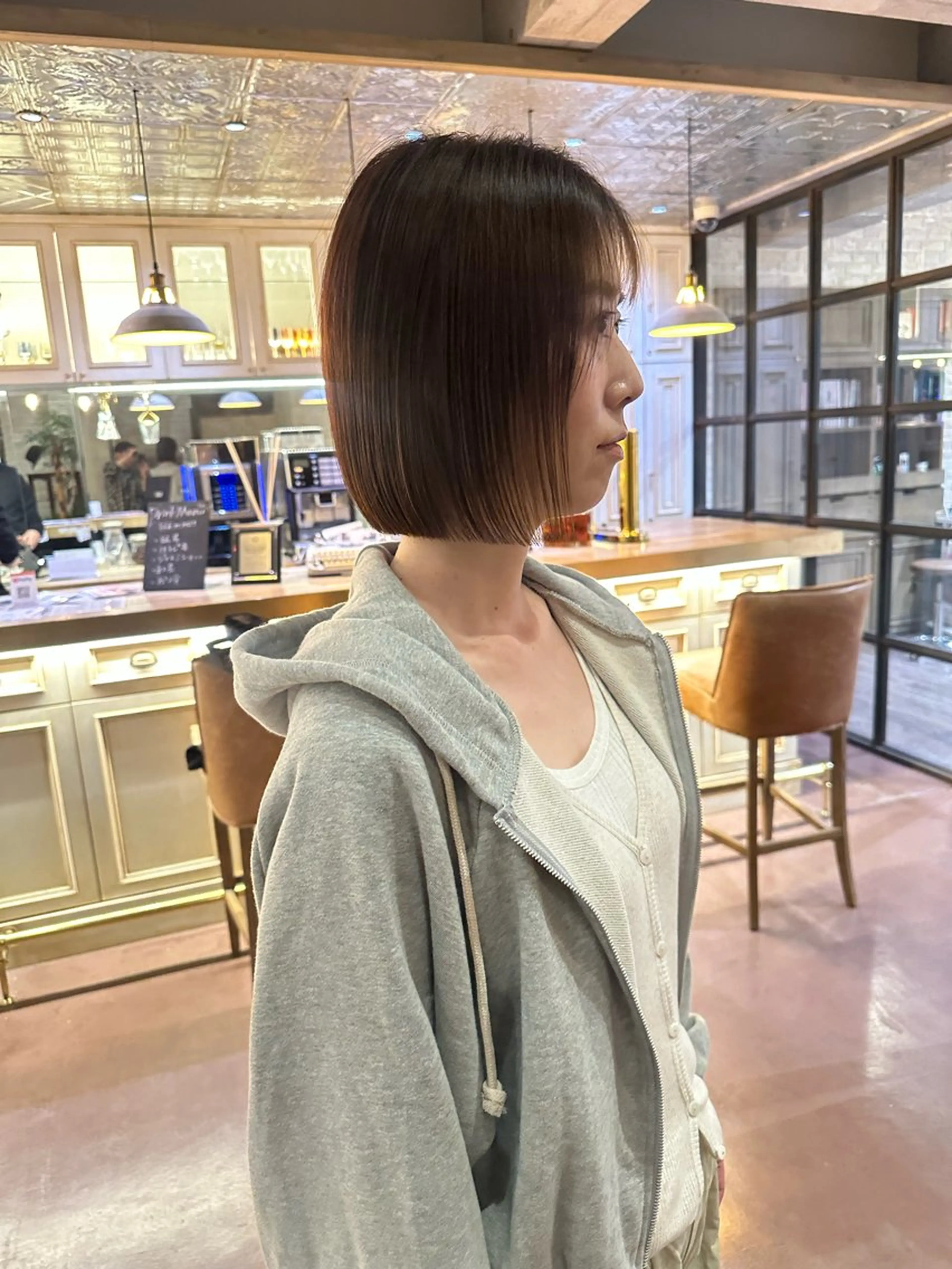 ショート 縮毛矯正 ヘアカラー 縮毛矯正・ボブ 福島立也のヘアスタイル