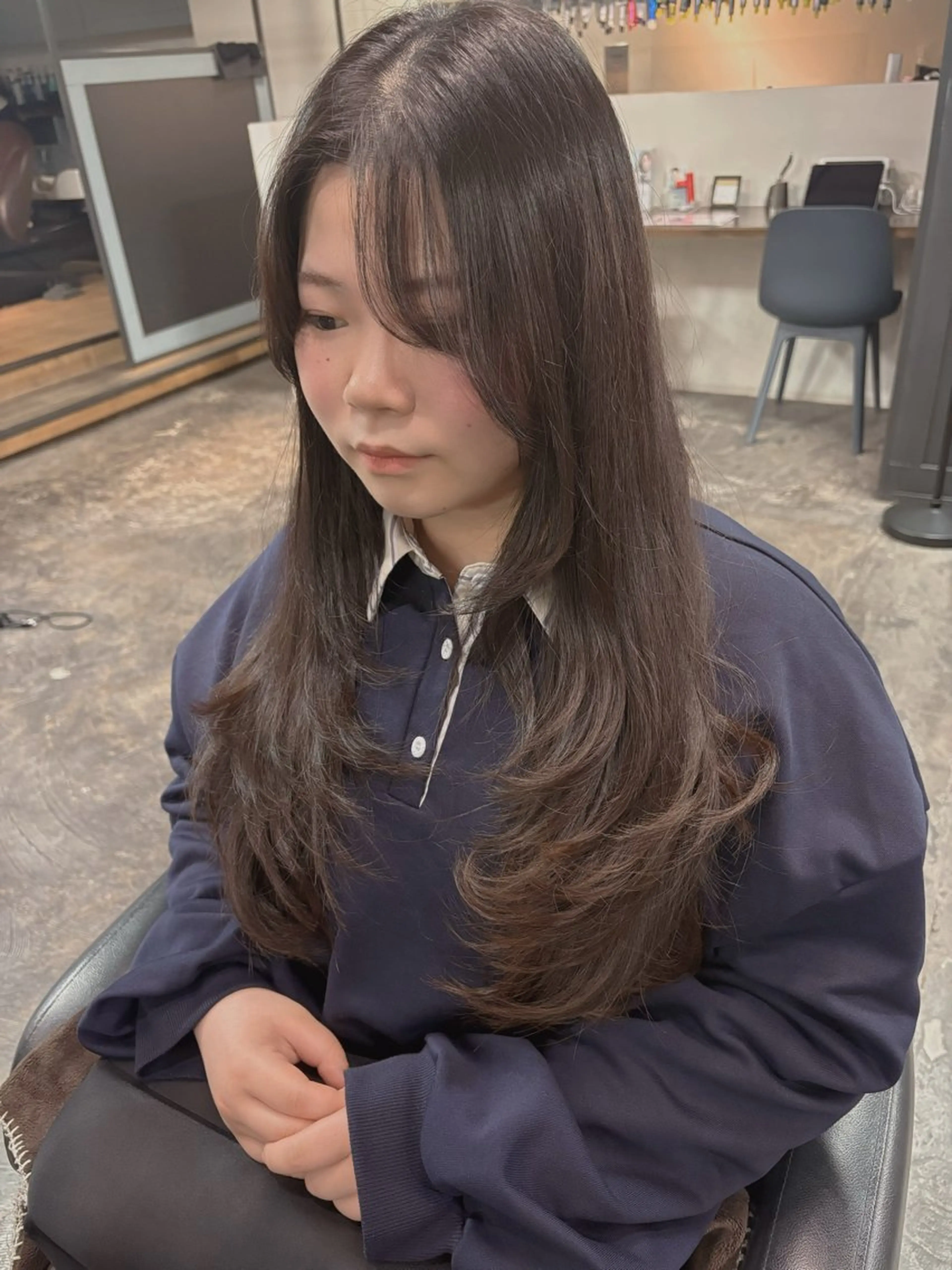 ロング レイヤーカット カット 暖色カラー/髪質改善 🫧ユイカのヘアスタイル